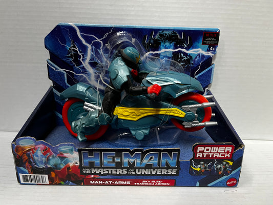 He Man & Masters Of The Universe He Man At Arms & Sky Sled Mattel