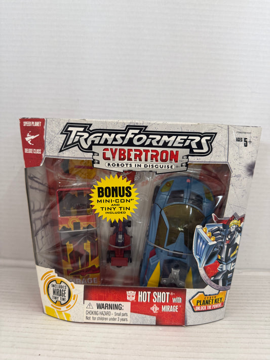 Transformers Cybertron 2005 HOT SHOT w/ Mirage Bonus Mini-Con Tin - NEW Sealed!
