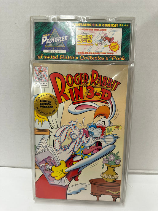 Treat Pedigree Limited Ed Disney 3D Comic 2 1992 Donald Duck Roger Rabbit