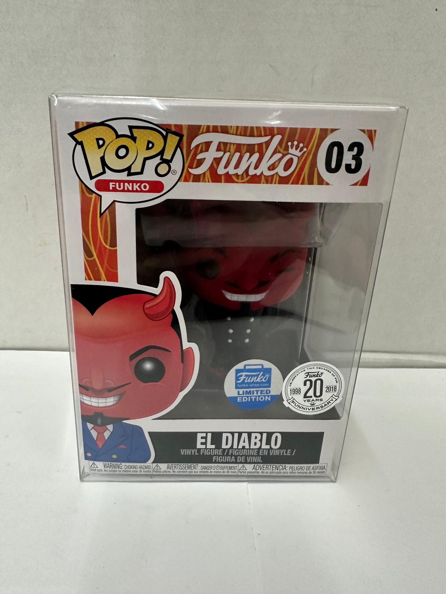 Funko Pop! #03 El DIablo Funko Web Exclusive 20TH Anniversary With Protector Black Suit