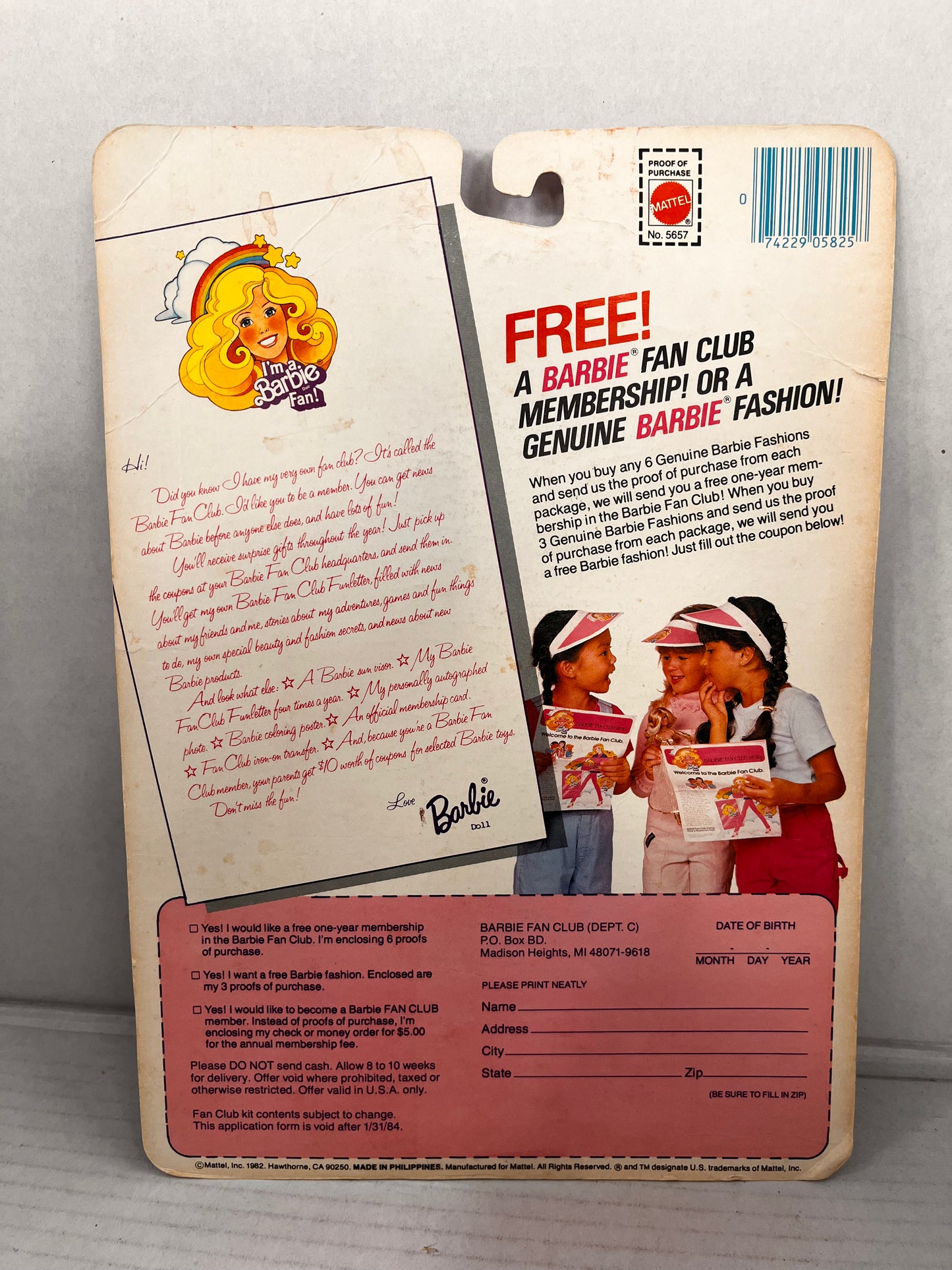 Vintage Barbie FUN AT MCDONALDS Uniform Fashion Classics Outfit 1982 No Shoes