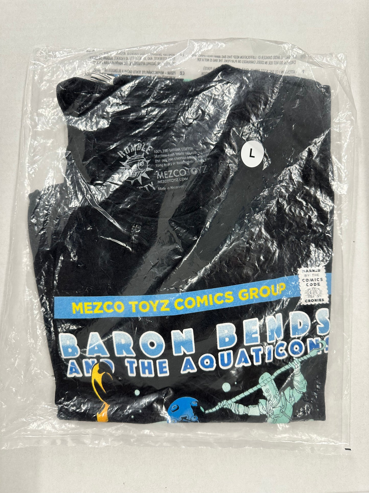 Mezco One 12 Baron Bends T Shirt Size Large Rumble Society NEW SEALED