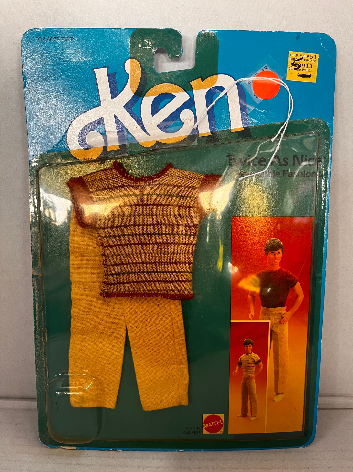 1984 Mattel Barbie Ken Twice As Nice Reversible Fashions #9117 No Shoes