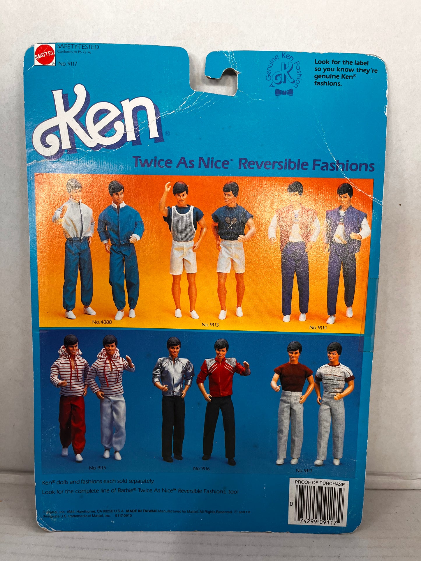 1984 Mattel Barbie Ken Twice As Nice Reversible Fashions #9117 No Shoes