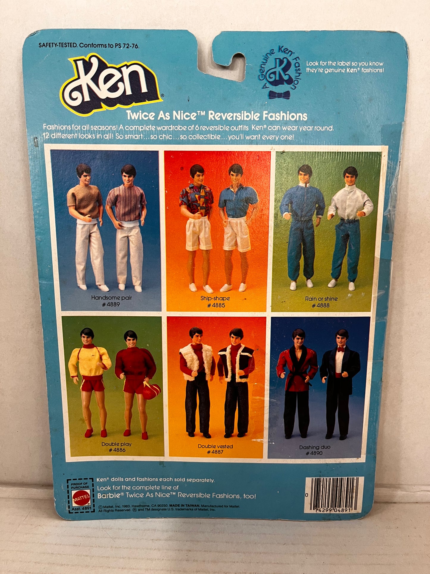 Ken Twice as Nice Reversible Fashions Double Play Set #4886 1984 Mattel