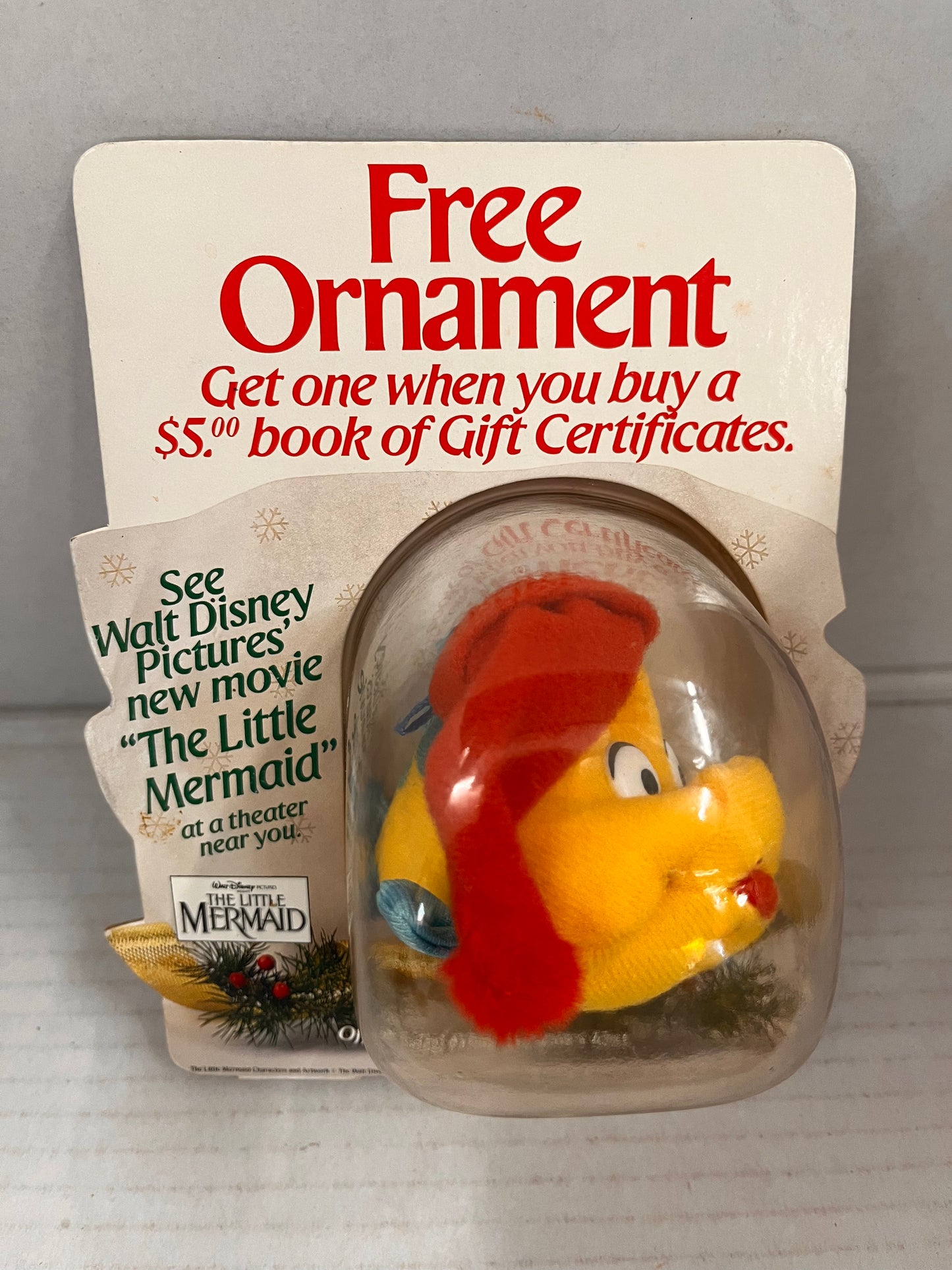 Flounder McDonalds Plush Disney Christmas Ornament