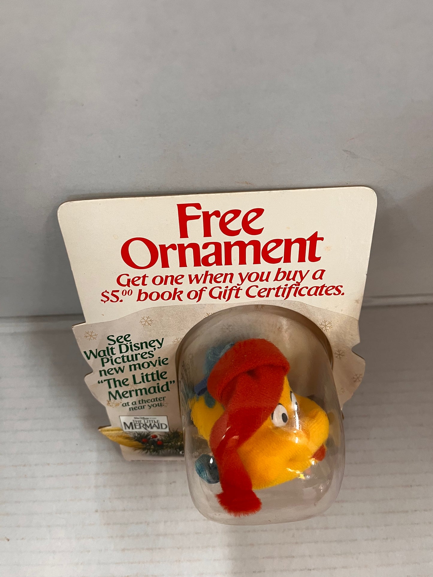 Flounder McDonalds Plush Disney Christmas Ornament