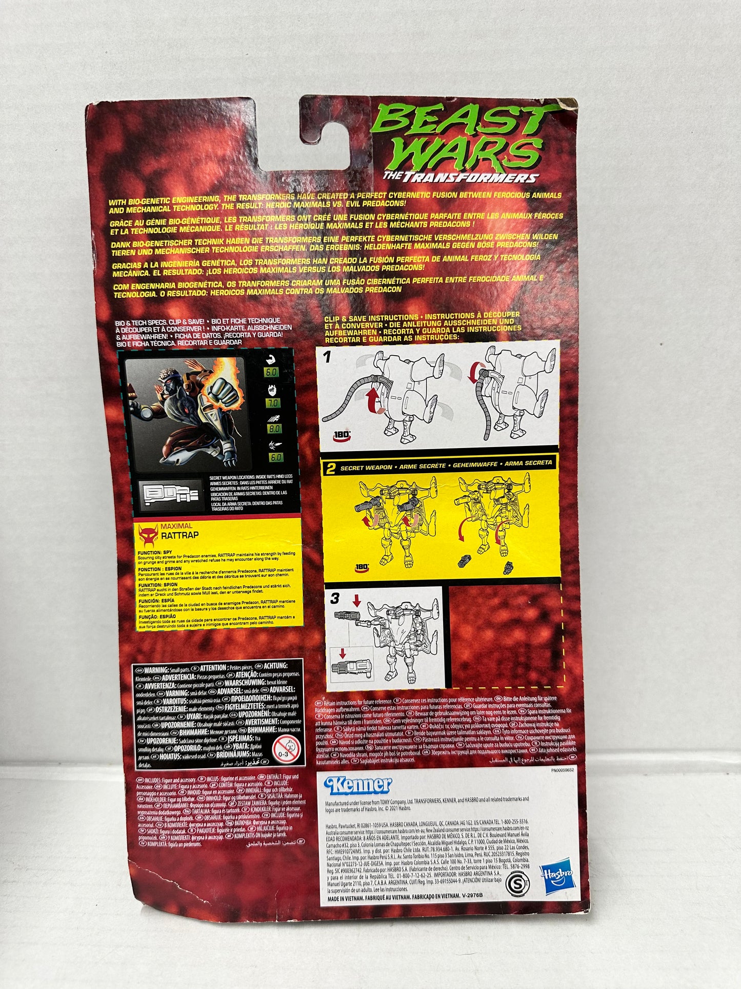 Hasbro Transformers Toys Vintage Beast Wars Rattrap Collectible Exclusive Figure