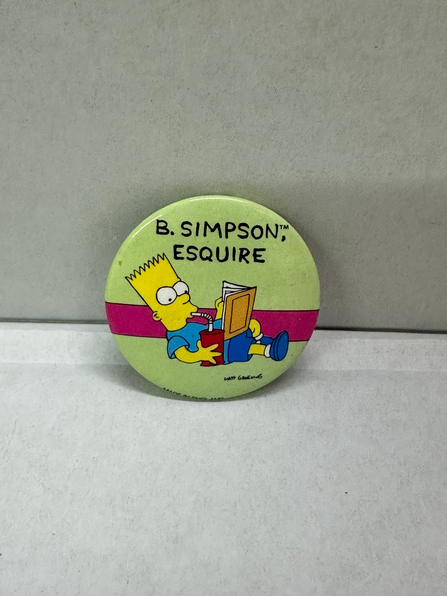VTG 1989 The Simpsons 1.75" Pin Back Button Collection BART - Set Of 6