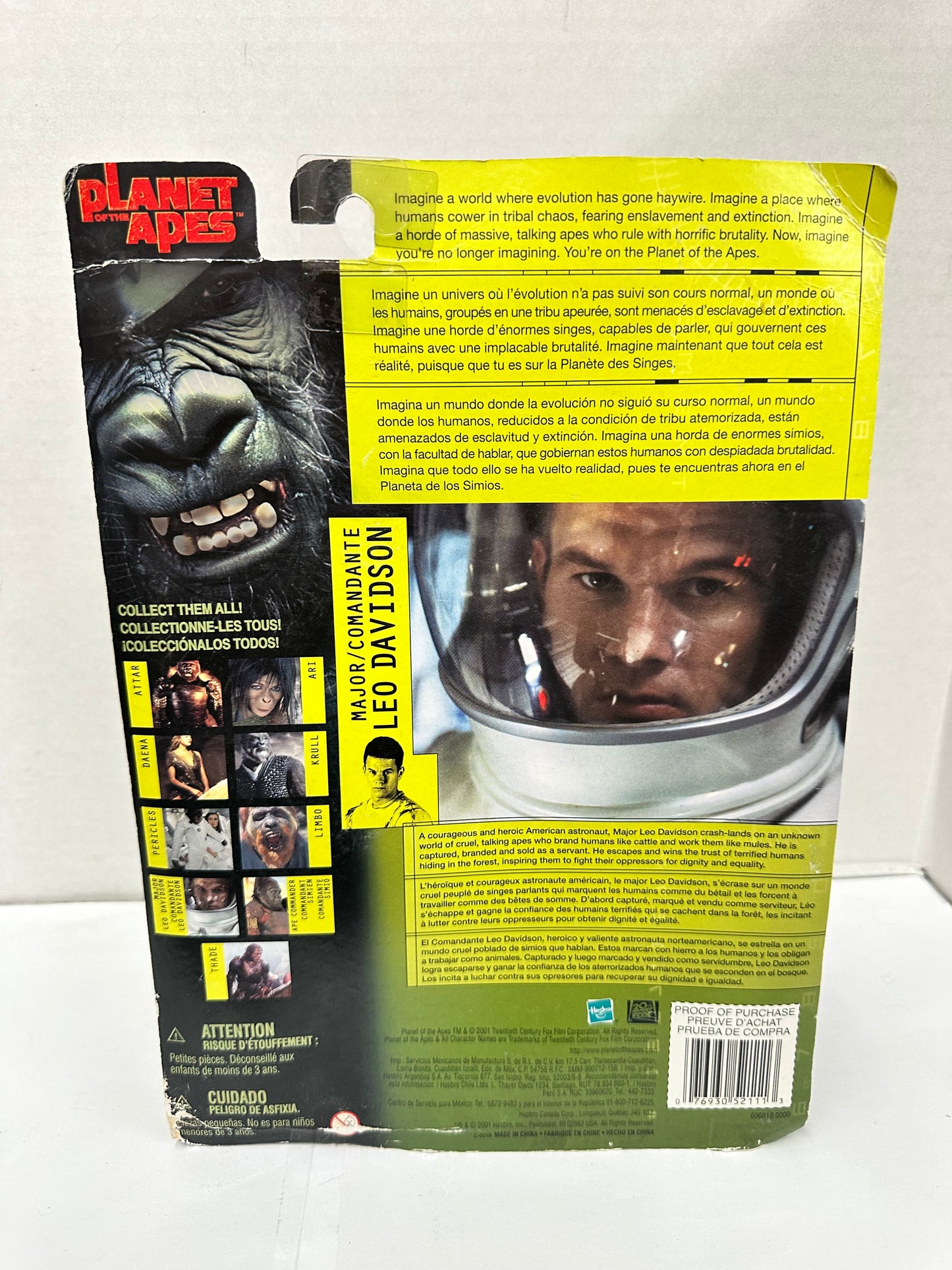 Planet of the Apes Major Leo Davidson Action Figure (2001 Hasbro) – New Sealed