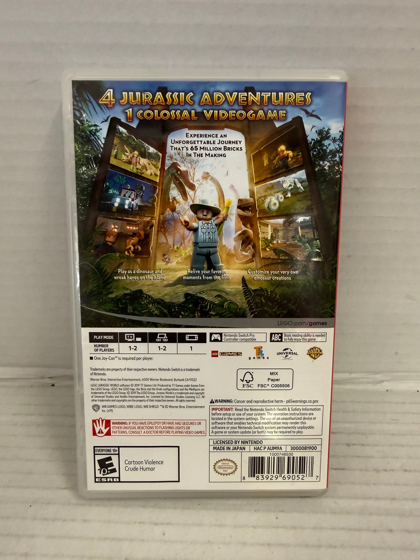 LEGO Jurassic World - Nintendo Switch - Case & Game