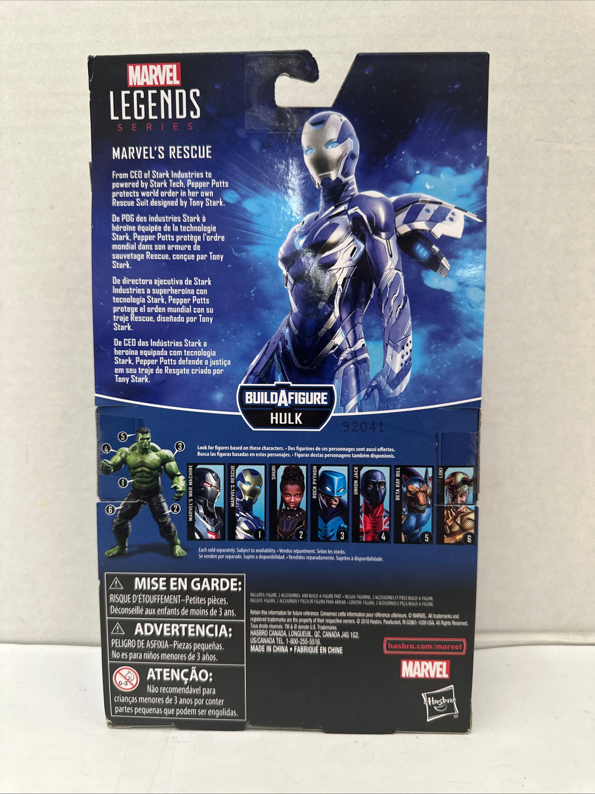 Marvel Legends Hasbro Endgame Hulk BAF Series RESCUE PEPPER POTTS