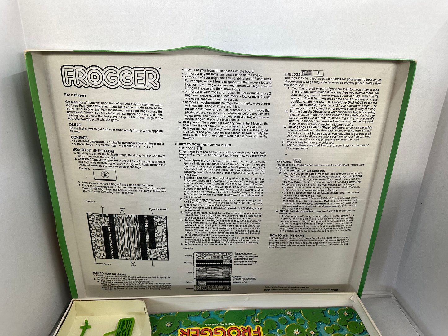 VINTAGE COMPLETE 1981 Milton Bradley Frogger Board Game Based On The Arcade Game