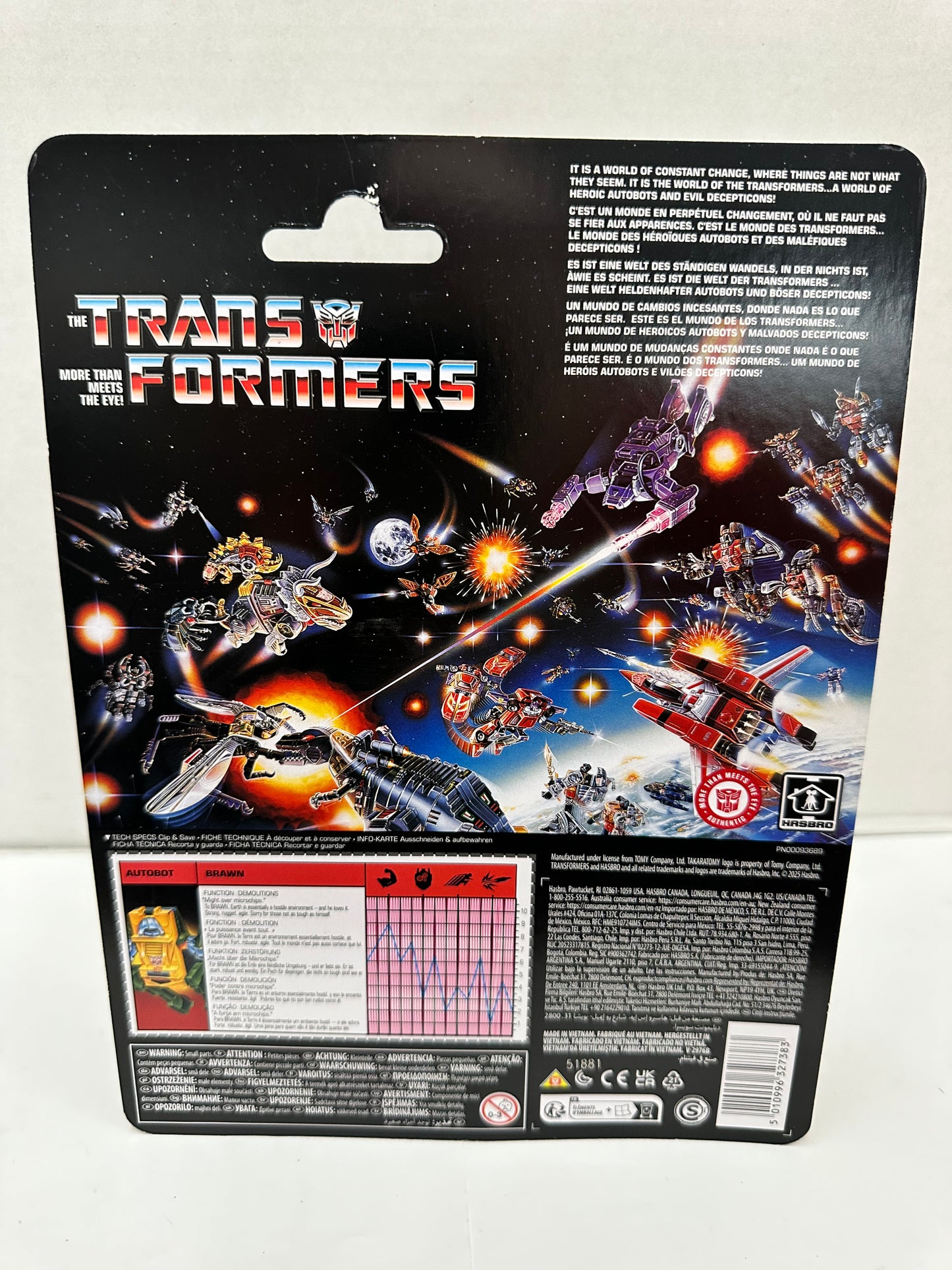 Transformers Autobot Brawn G1 Retro Reissue Carded Figure Hasbro