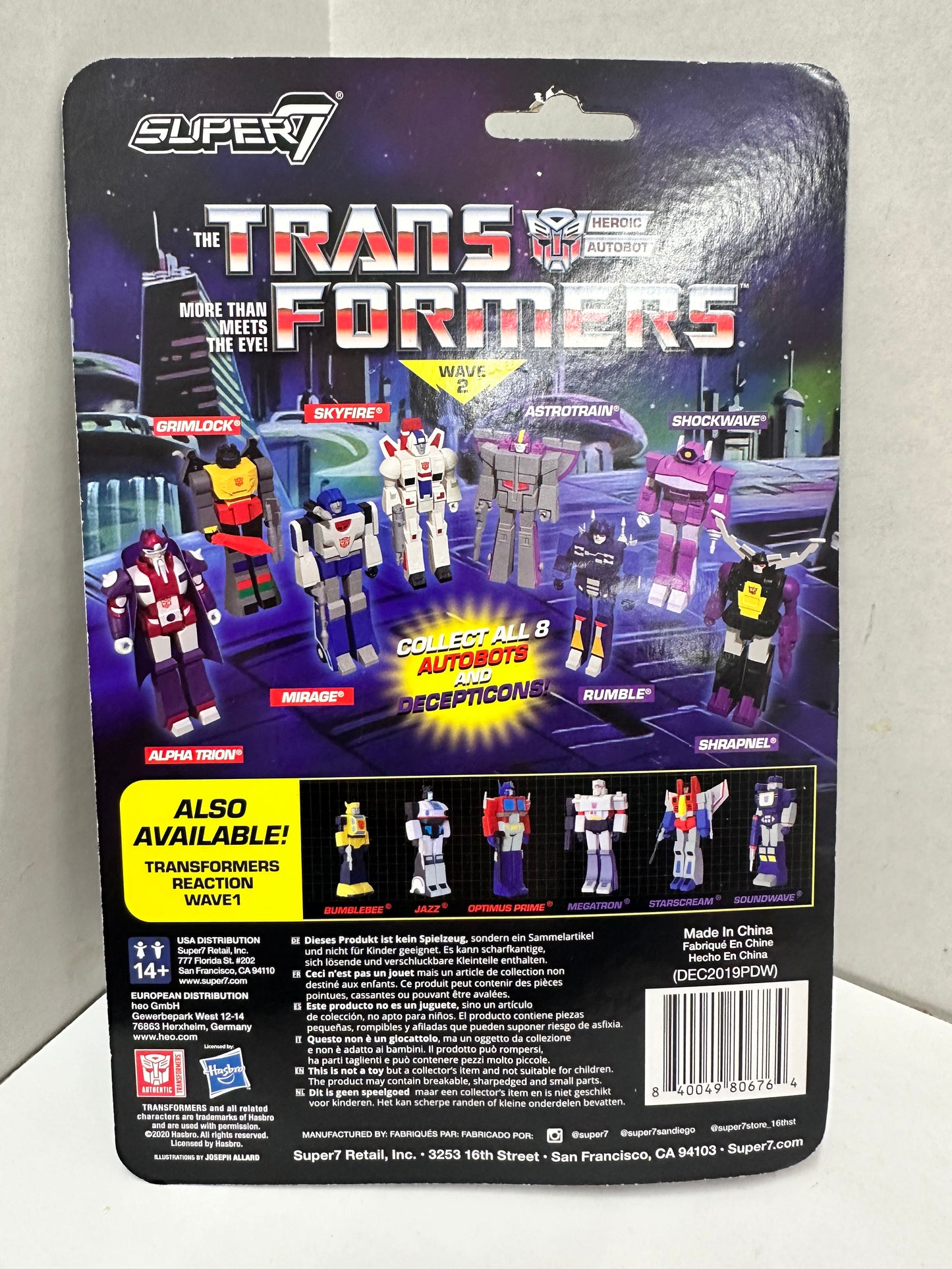 2020 Super7 ReAction Transformers Grimlock Action Figure
