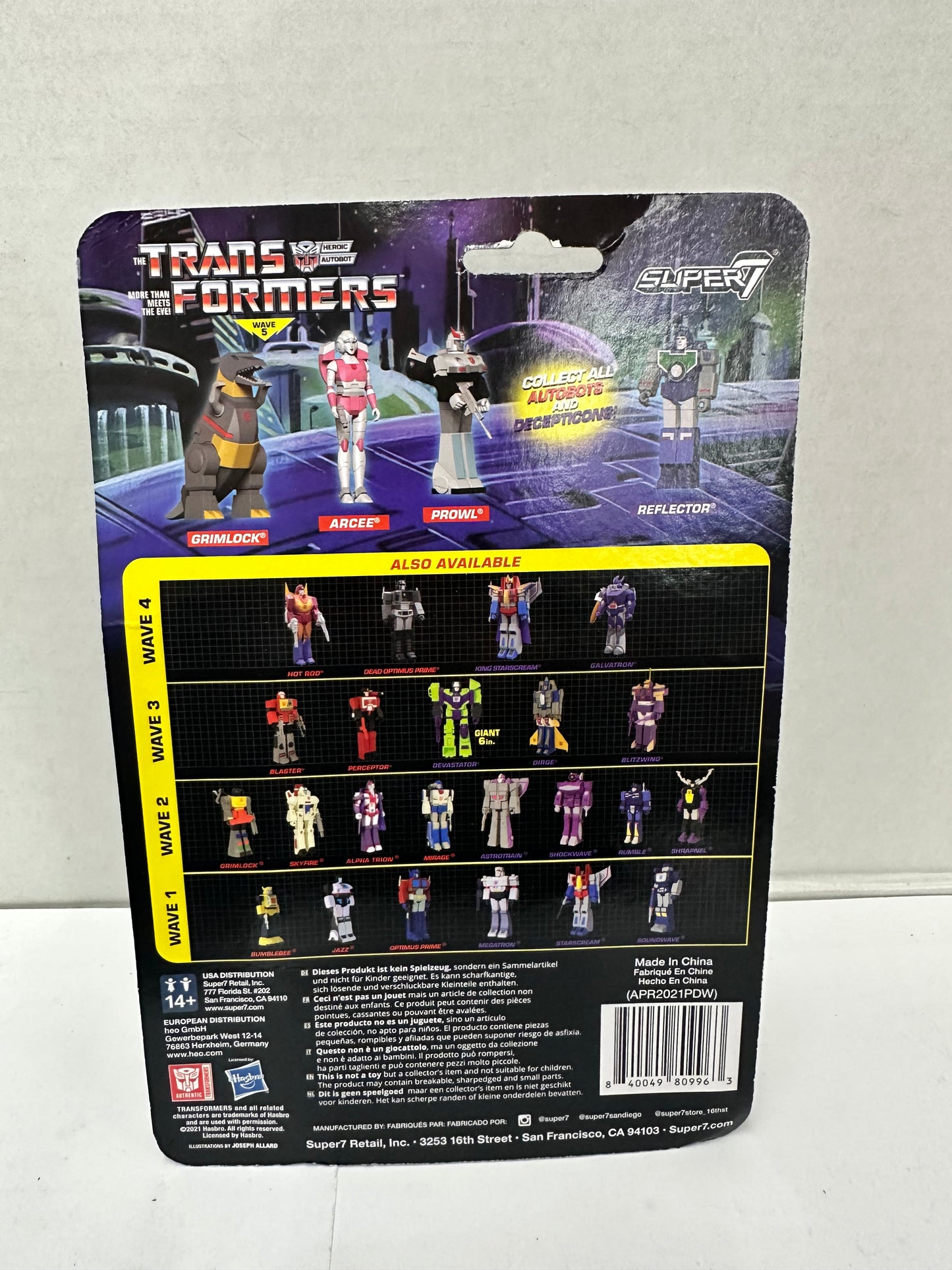 Transformers Grimlock Dino Autobot Super7 ReAction Figure Dinobot Wave 5