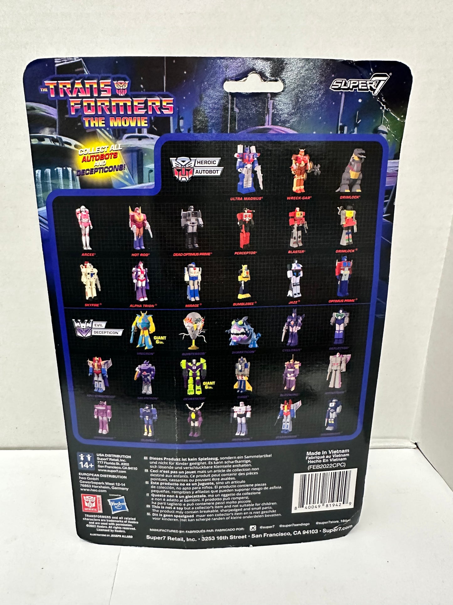SUPER7 TRANSFORMERS THE MOVIE UNICRON ACTION FIGURE REACTION