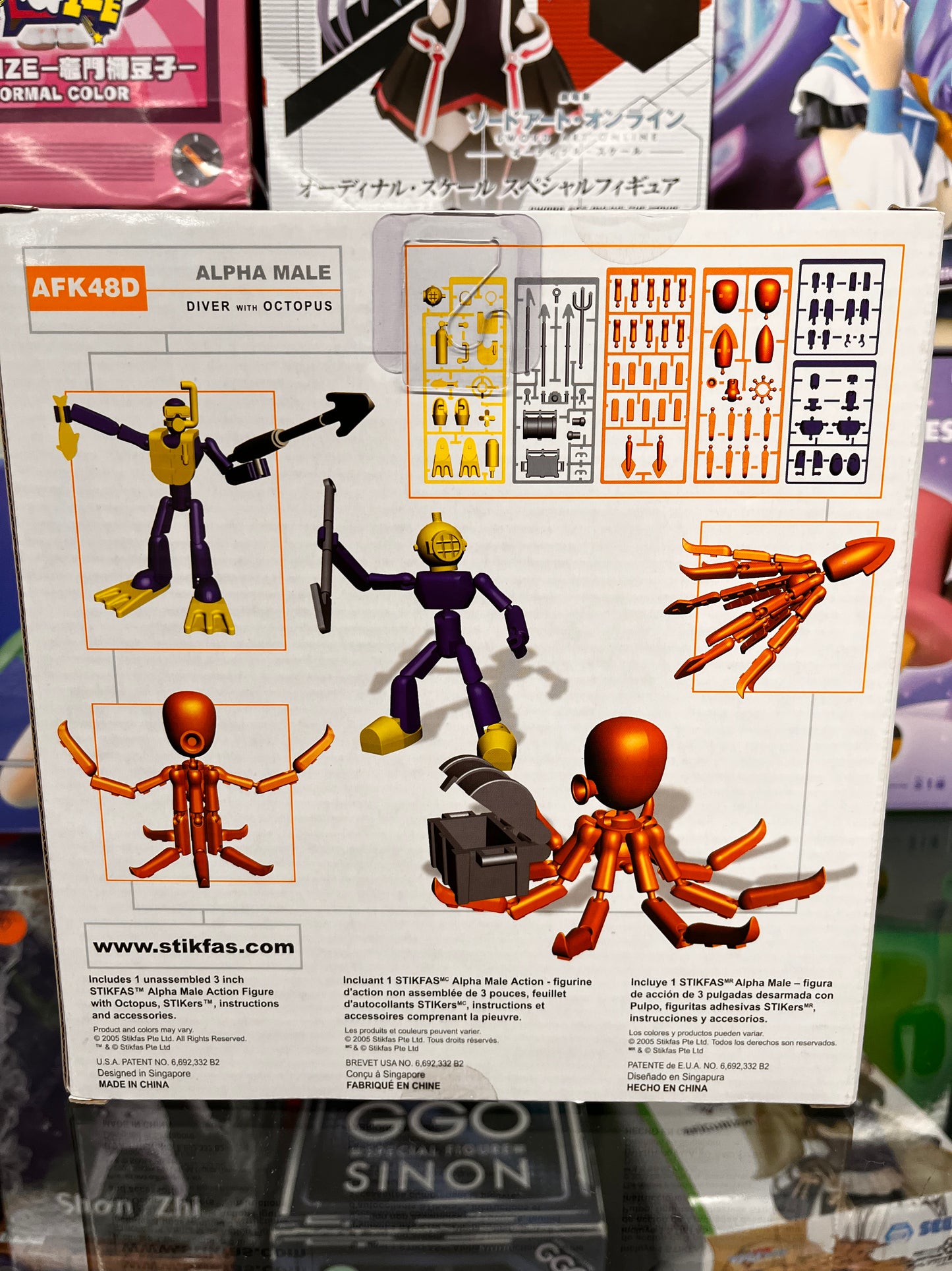 Stikfas Alpha Male Scuba Diver & Octopus Figure Model Set New MIB Mint in Box