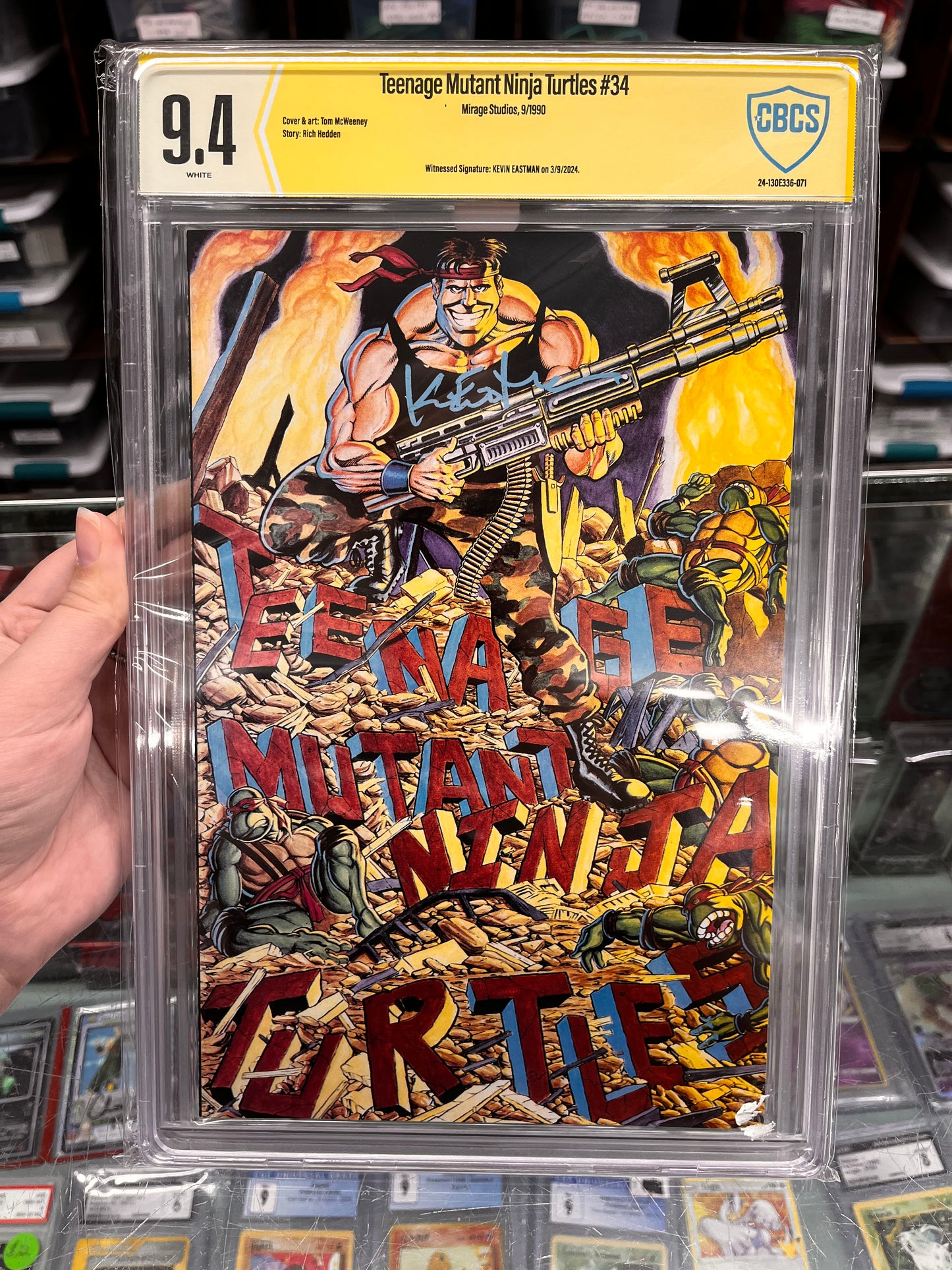 TEENAGE MUTANT NINJA TURTLES (1984) #34 CBCS 9.4🥇1st APP/DEATH OF TURTLENATOR🥇