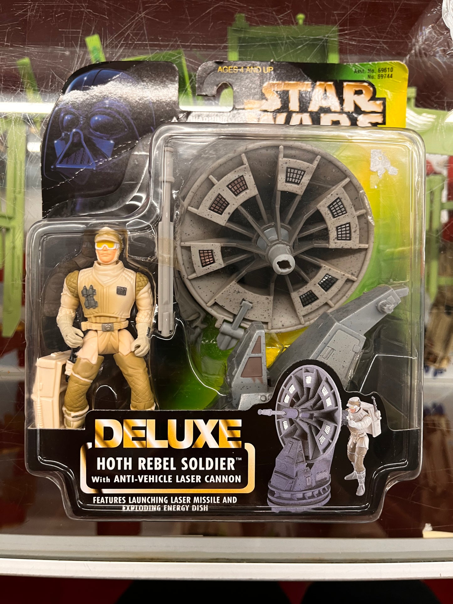 Star Wars Deluxe HOTH REBEL SOLDIER Laser Cannon Figure Set 1996 Kenner NEW