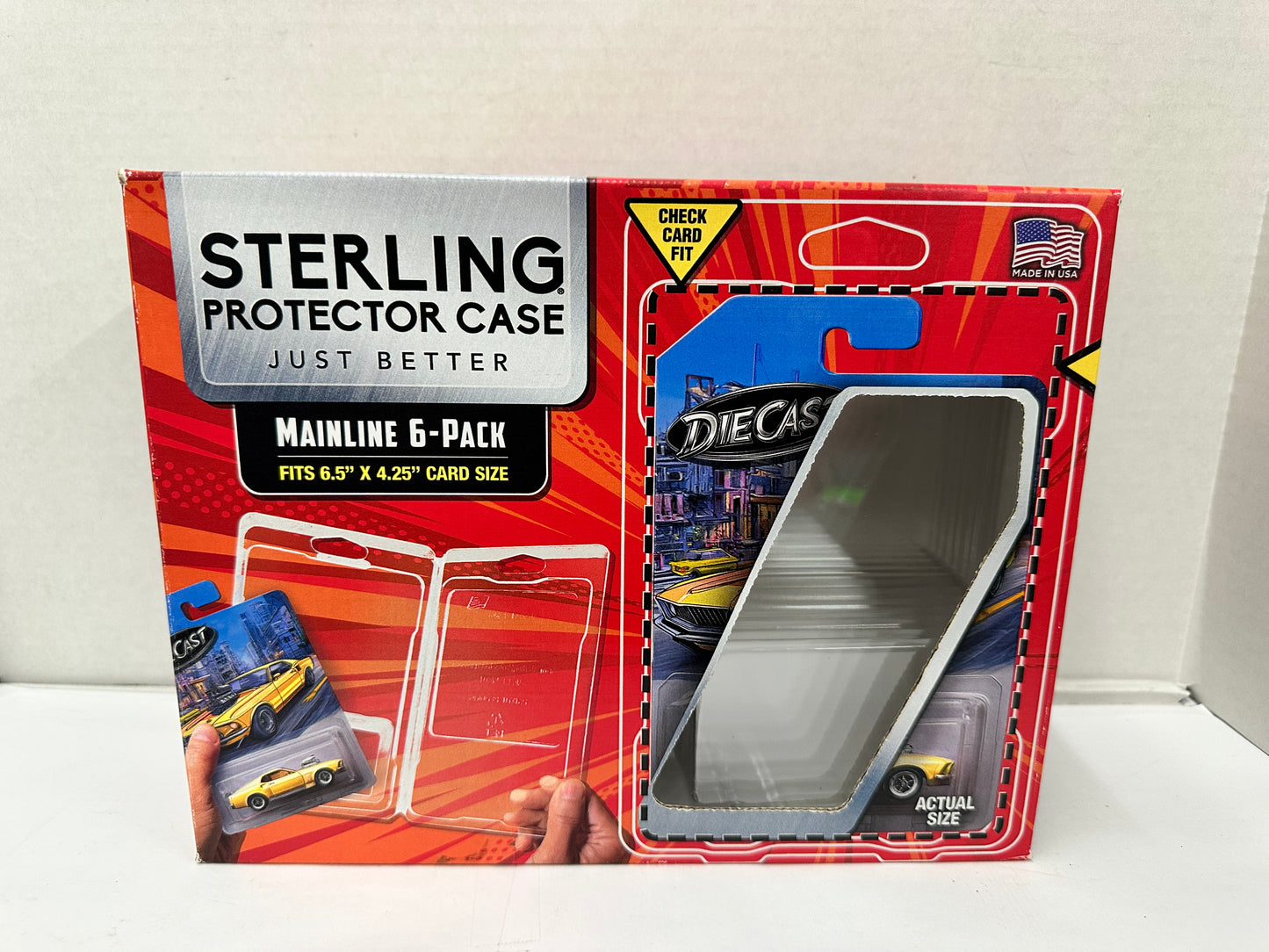 Sterling Mainline 6-Pack Display Case Fits Hot Wheels Matchbox 6.5” x 4.25”