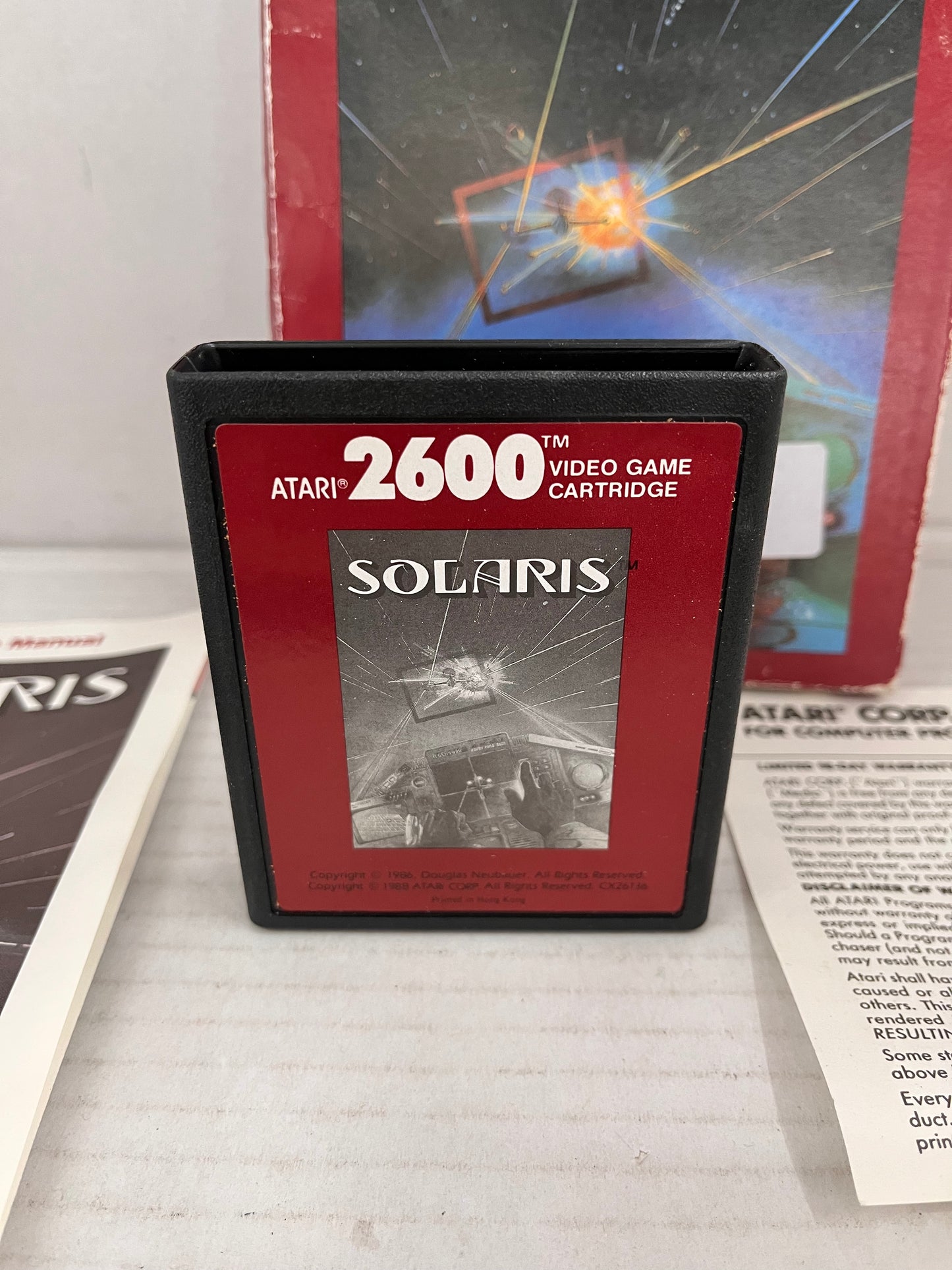 Atari 2600 Solaris With Box Manual and Game 1988 CX26136 Open