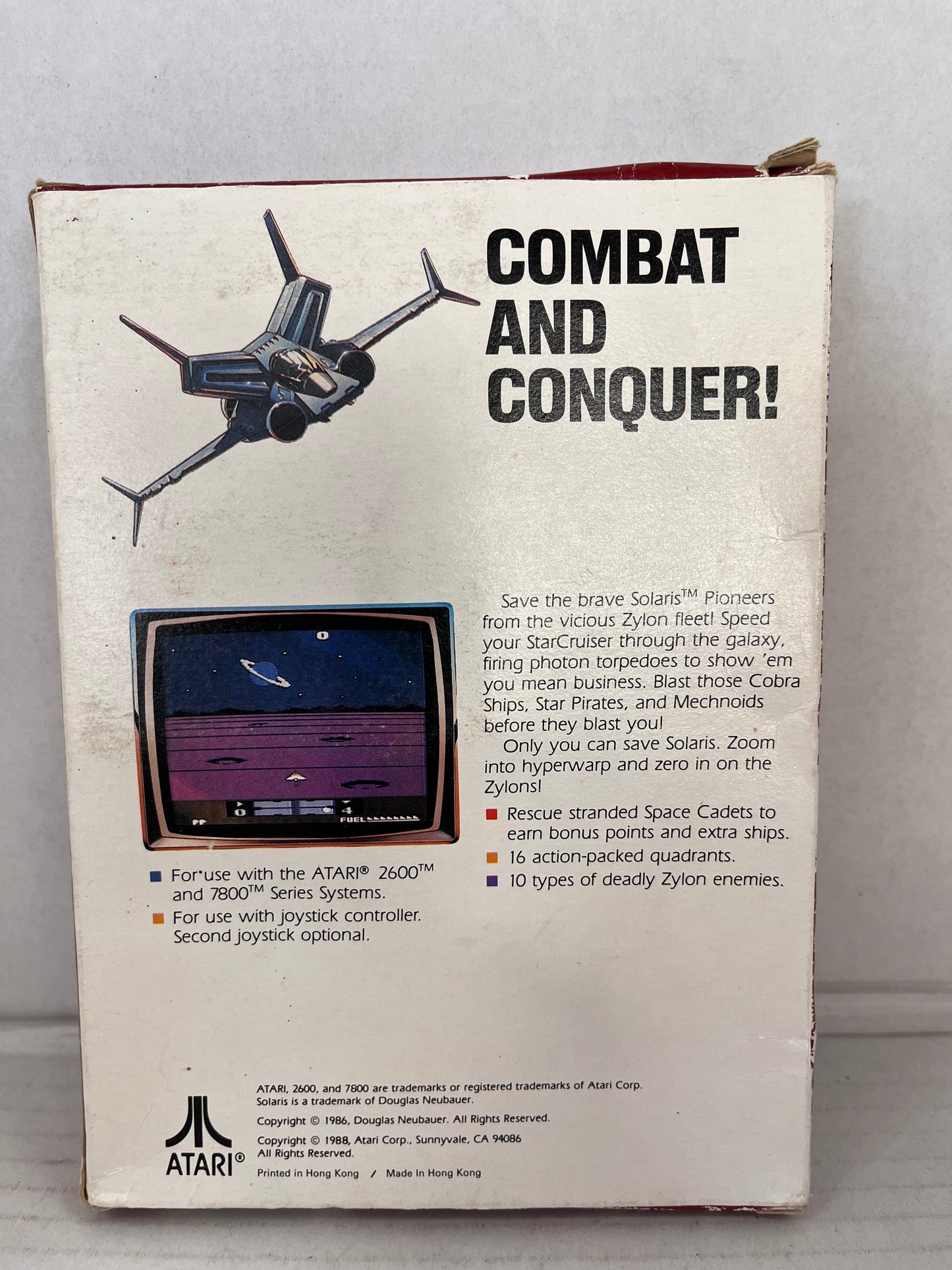 Atari 2600 Solaris With Box Manual and Game 1988 CX26136 Open