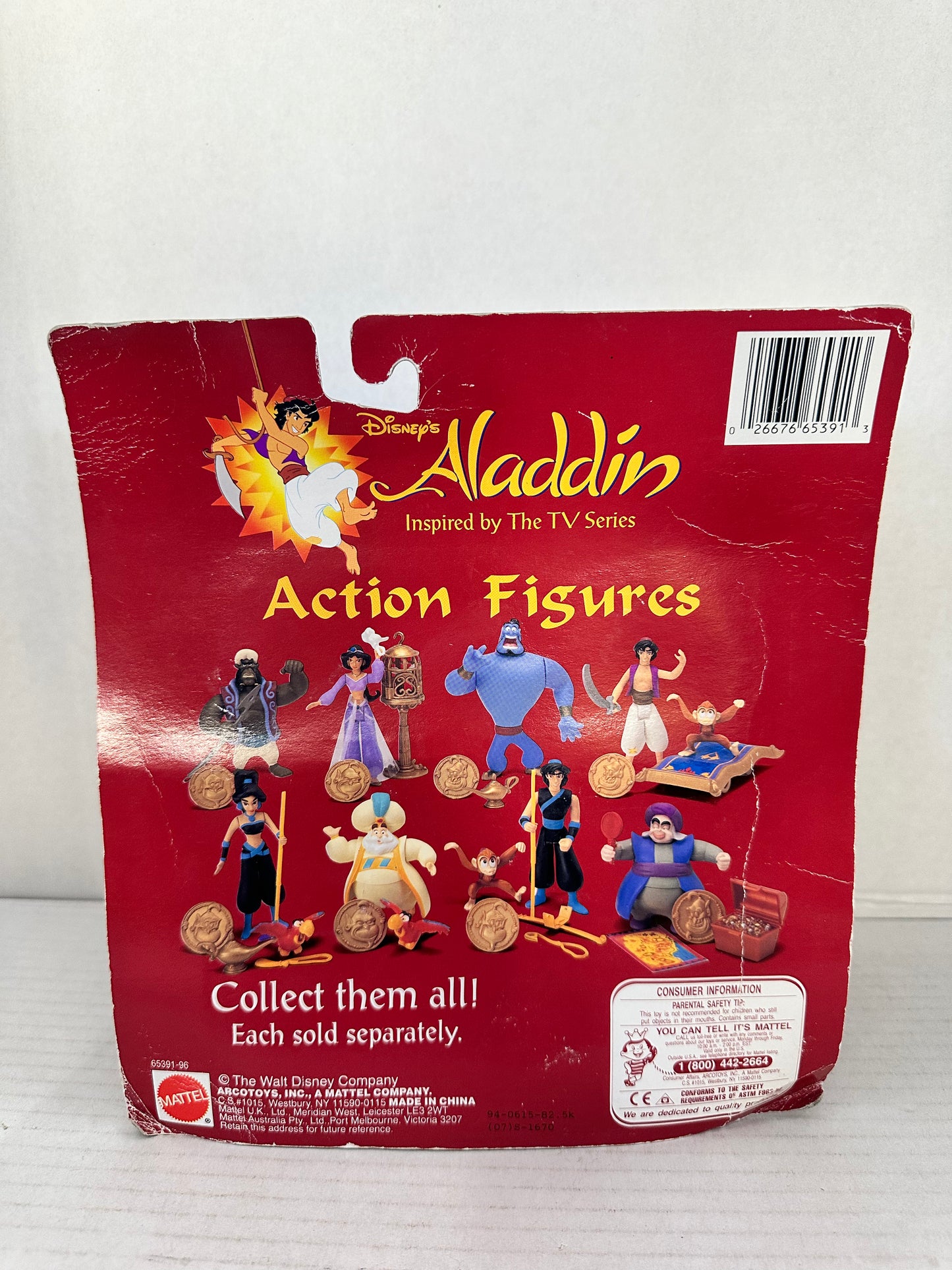 Disney's Aladdin Abis Mal Action Figure Mattel 1994 Missing Mirror & Map