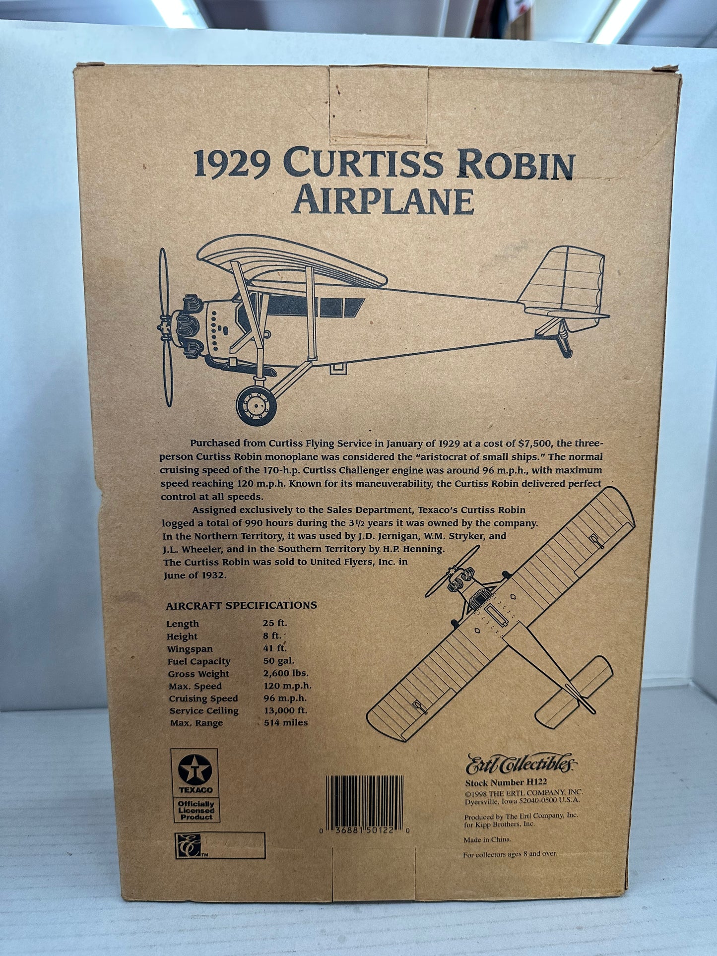 ERTL Wings of Texaco 1929 Curtiss Robin Airplane 6th In The Series