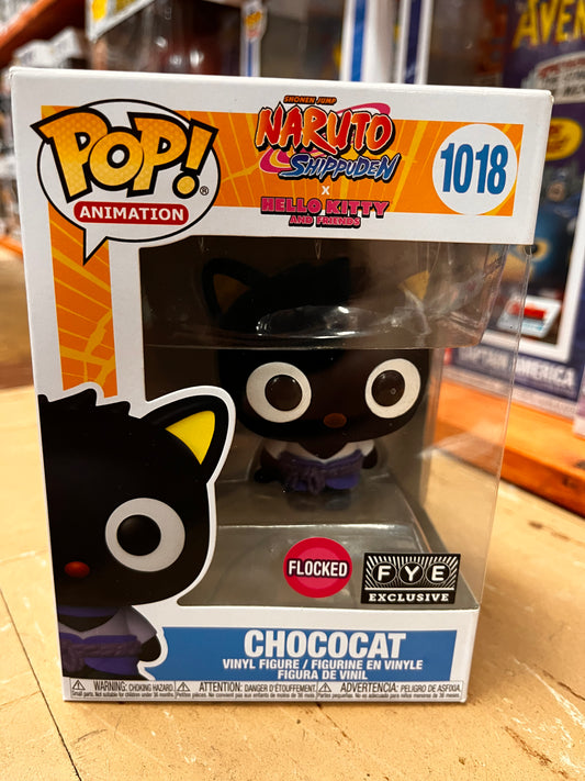 Funko Pop Naruto & Hello Kitty- Chococat 1018 FLOCKED, FYE EXCLUSIVE VAULTED