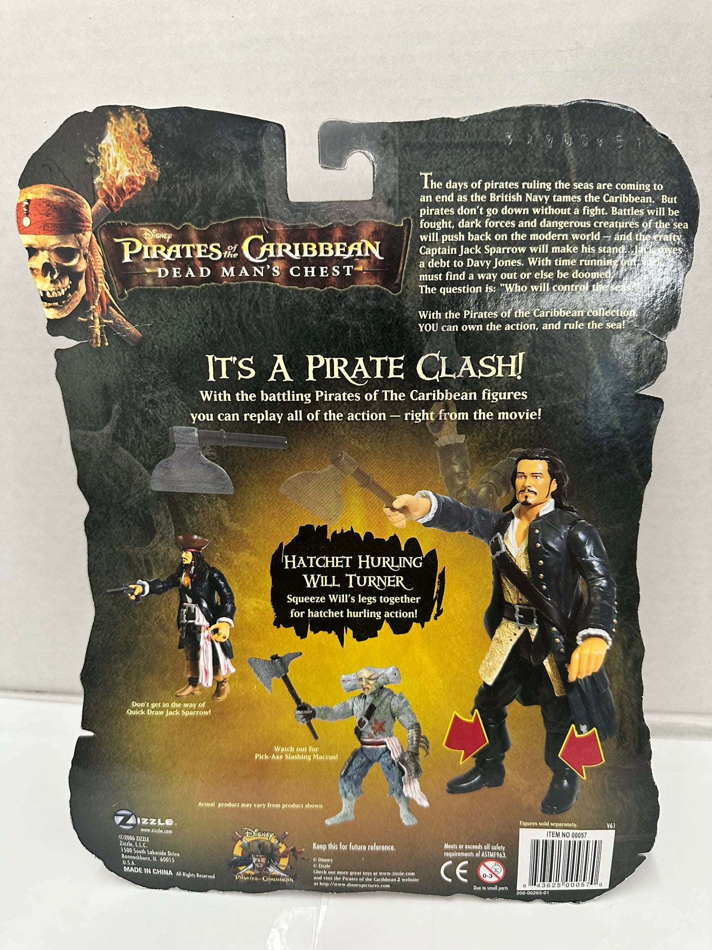 Zizzle Pirates Caribbean Dead Man's Chest Hatchet Hurling Will Turner NEW