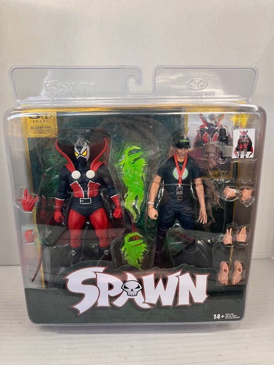 McFarlane Gold 30th Anniversary Spawn and Todd McFarlane Action Figures