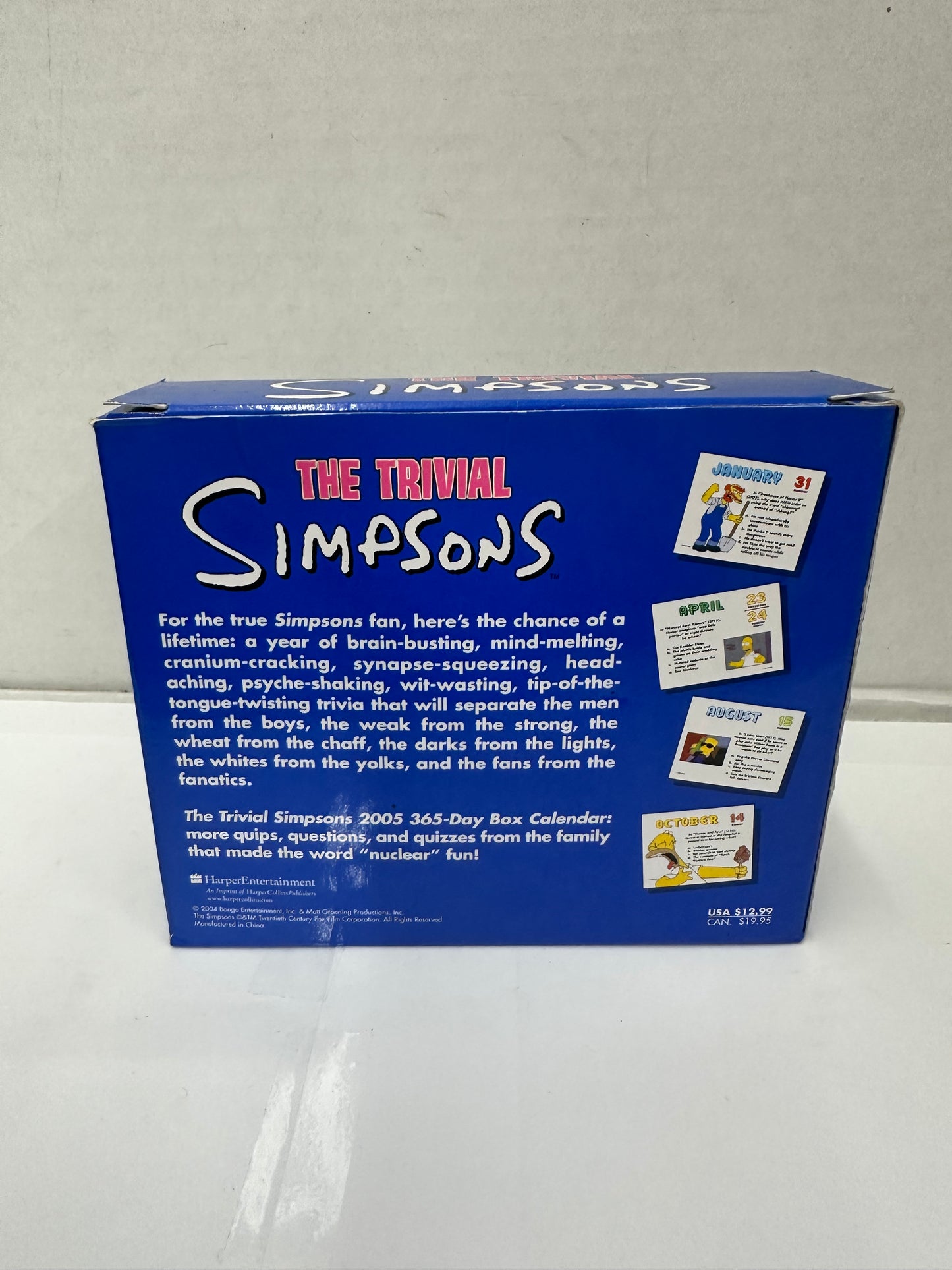 The Trivial Simpsons 2005 365-Day Box Calendar  