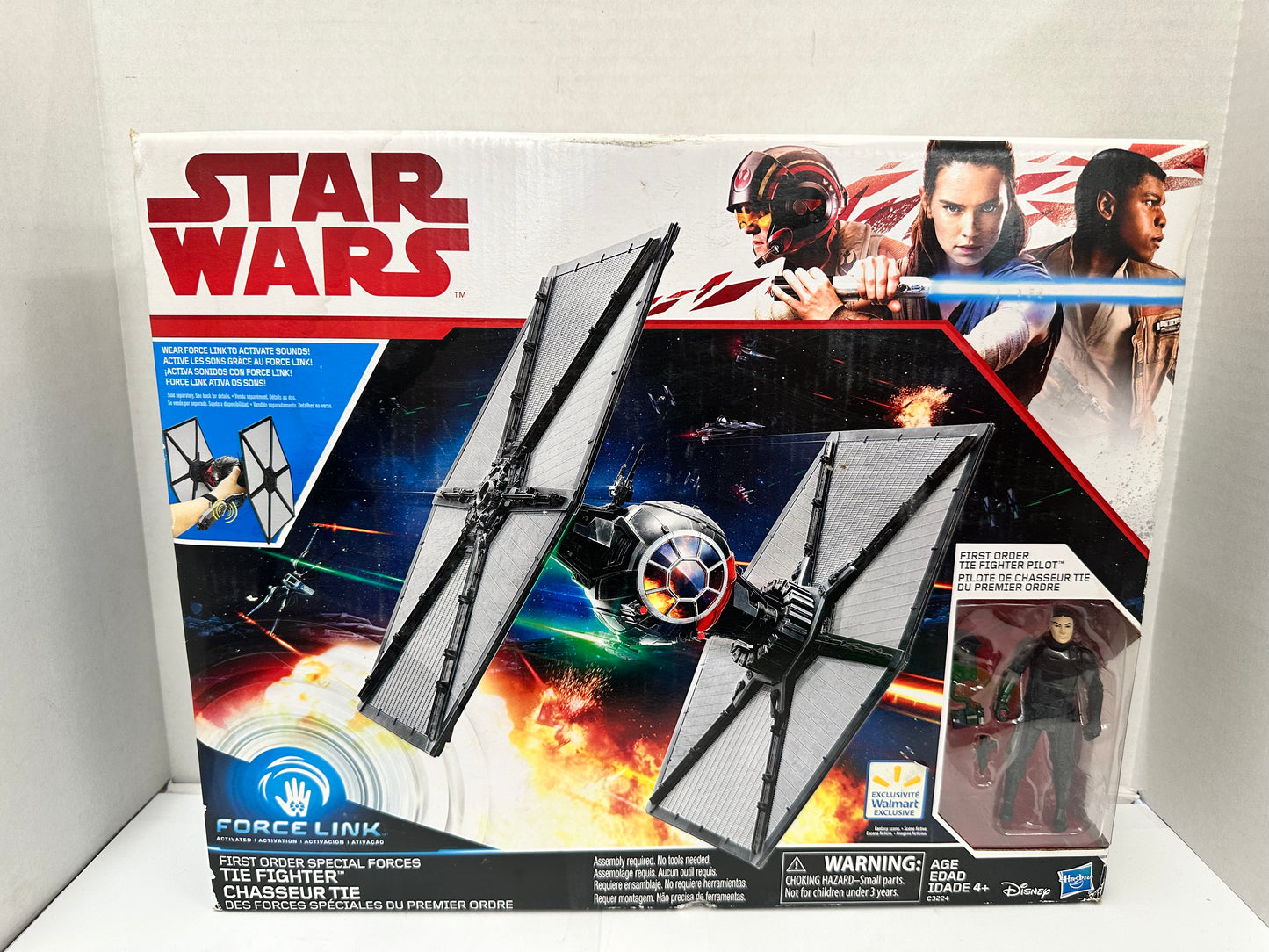 Star Wars Force Link First Order Special Forces TIE Fighter w/TIE Pilot Open Box