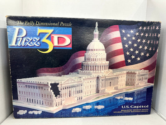 3D Puzzle US Capitol Building 718 Pieces Milton Bradley Challenging