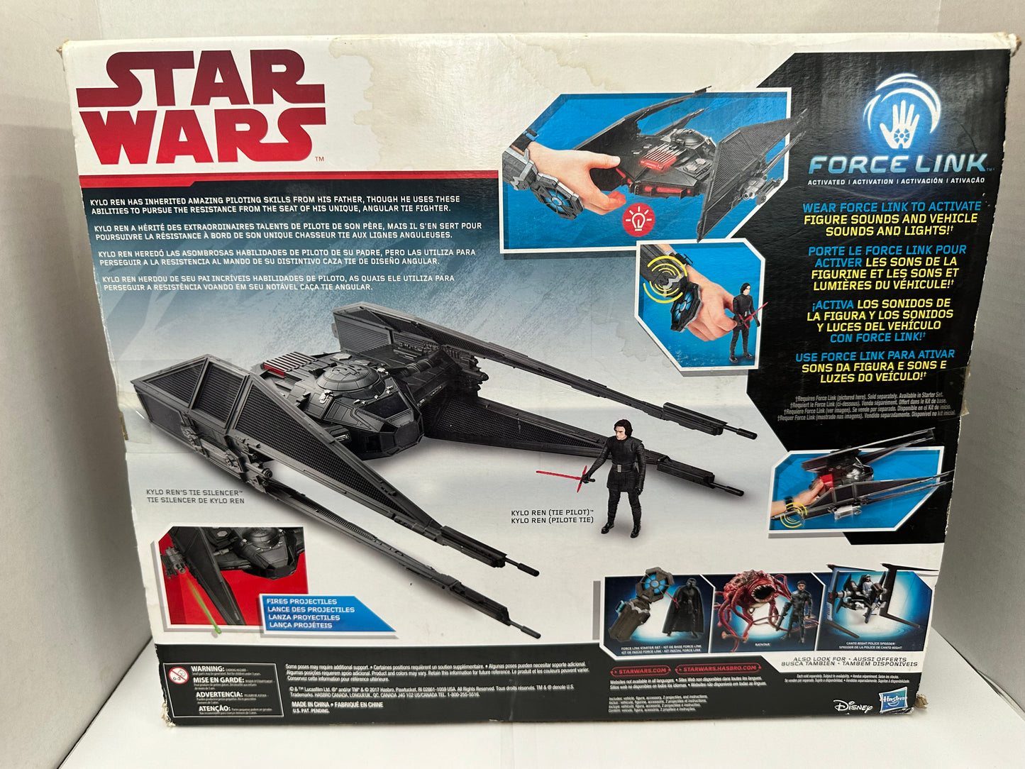 Star Wars Last Jedi Kylo Ren’s TIE Silencer & Kylo Ren Open Box & Box Damage