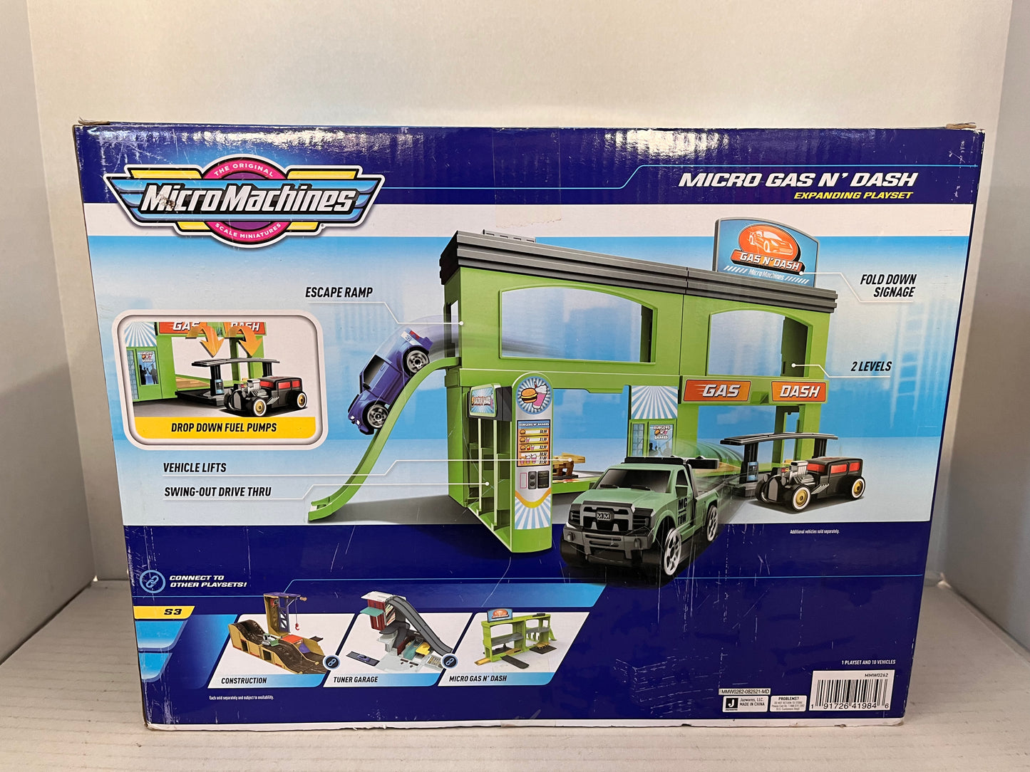 MicroMachine Gas N' Dash Expanding Play Set (10 Exclusive Vehicles)