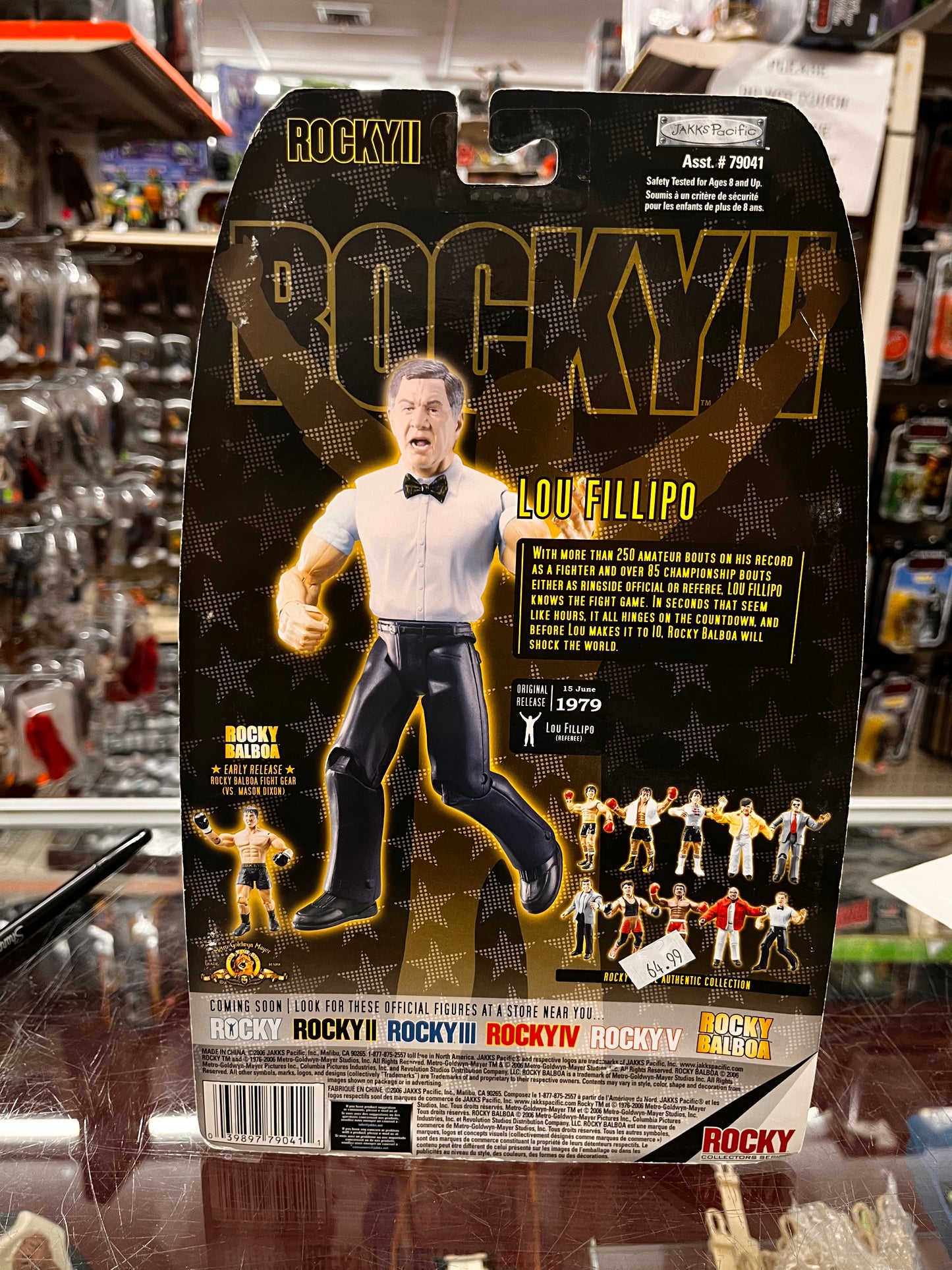Referee Lou Fillipo Rocky II 2 Movie Action Figure New 2006 Jakks Stallone