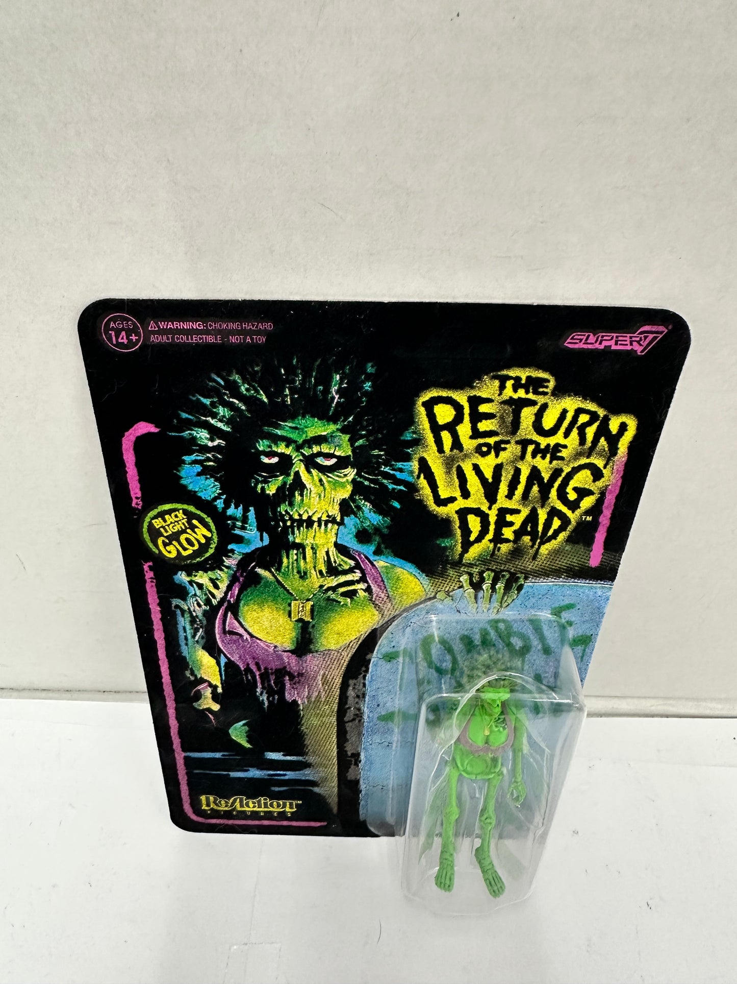 Glow In The Dark Female Zombie Return of the Living Dead Flocked Card Unpunched