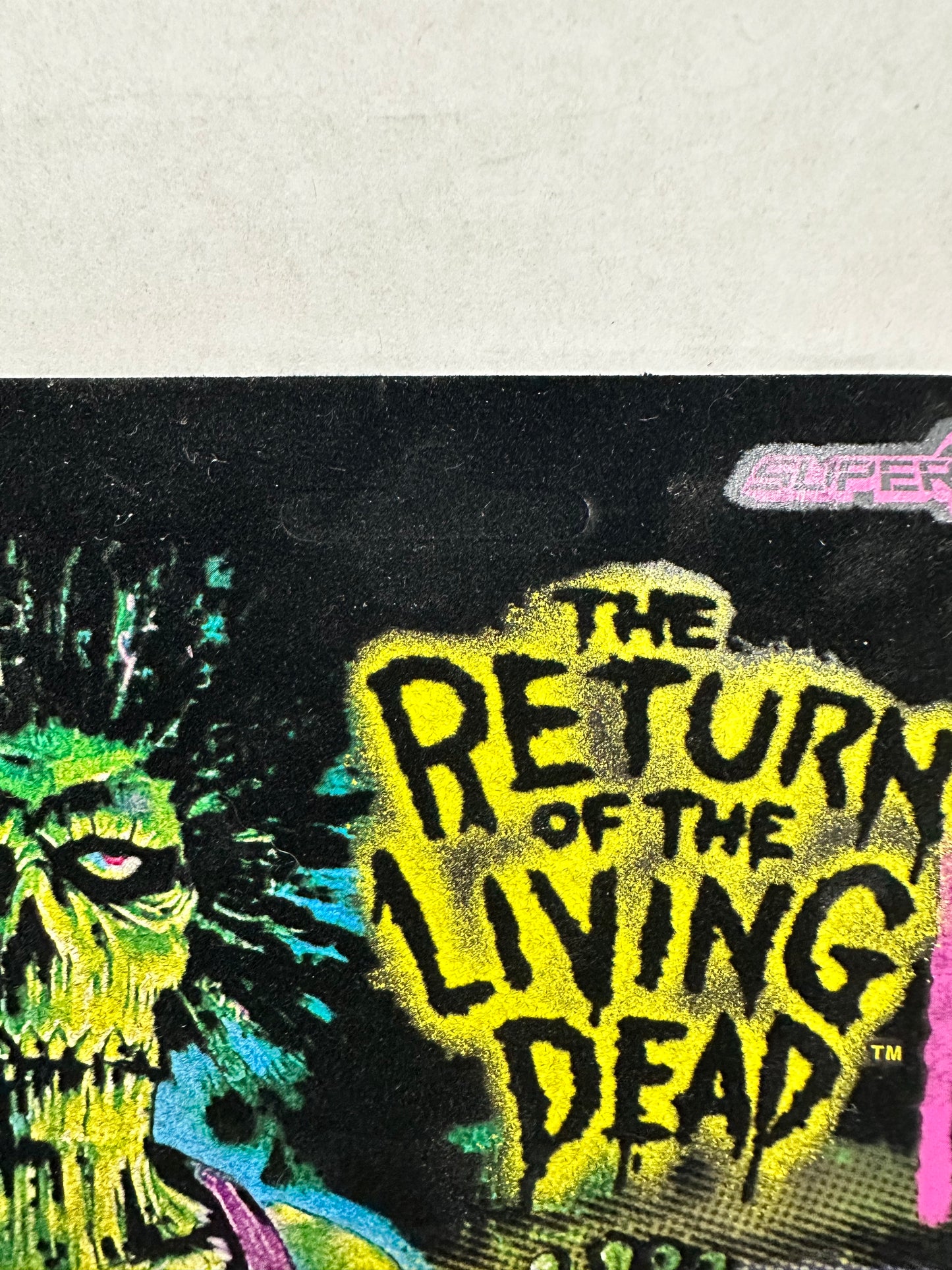Glow In The Dark Female Zombie Return of the Living Dead Flocked Card Unpunched