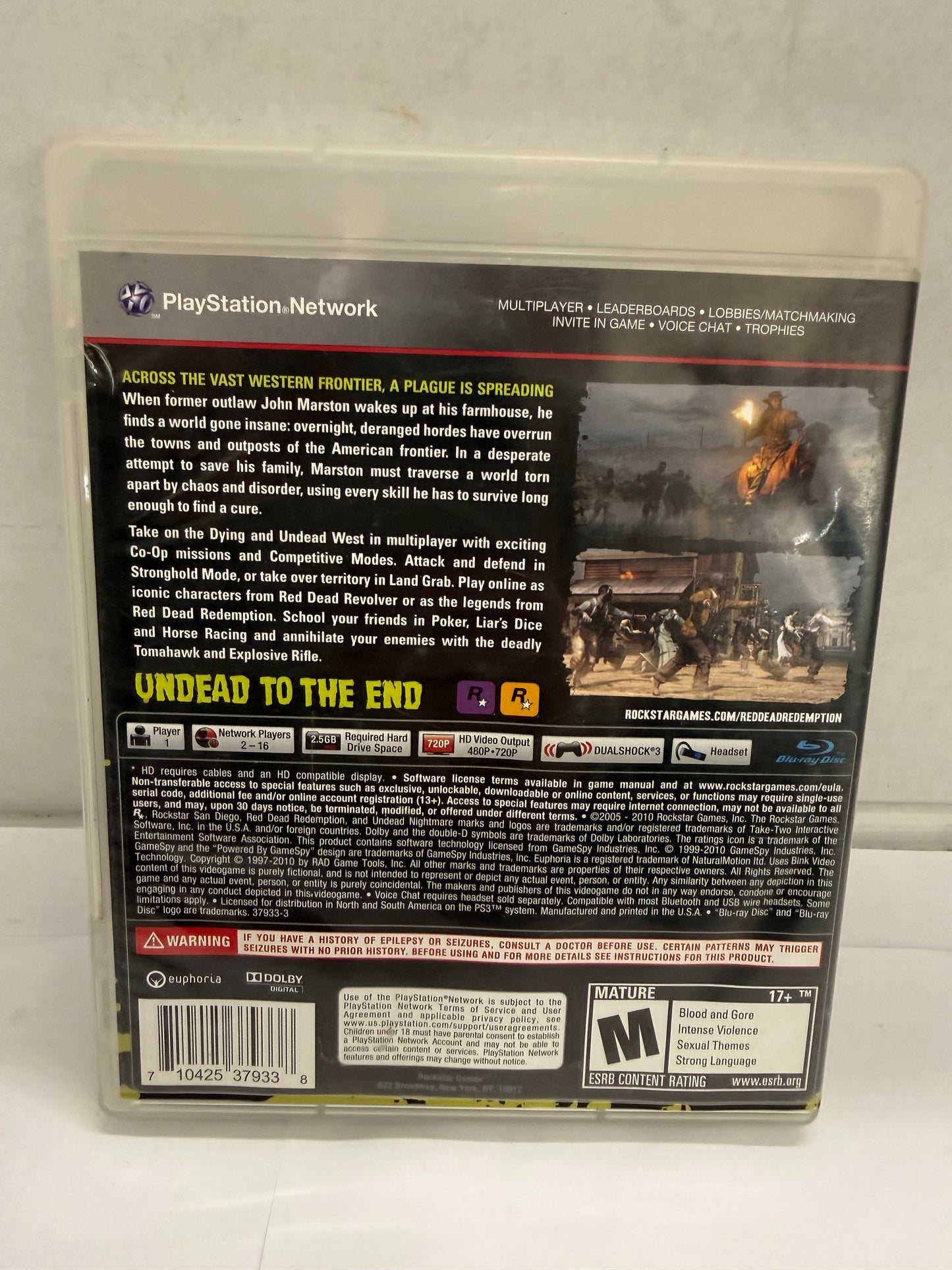 Red Dead Redmption Undead Nightmare No Map PlayStation 3 PS3 Tested & Works