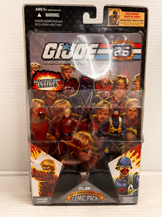 GI JOE 25th Anniversary Comic Pack Crimson Guard & Scarred Cobra Officer New