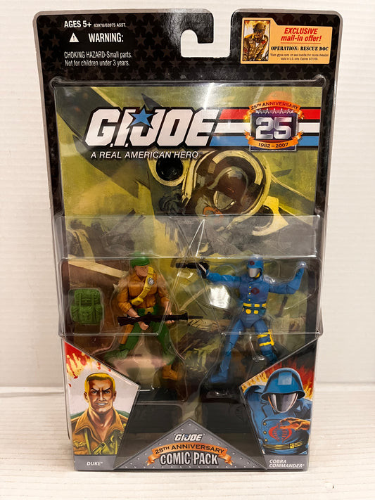 Gi Joe 25th Anniversary Comic 2 Pack Duke&Cobra Commander NIB Sealed