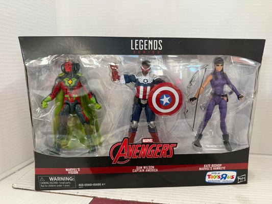 Marvel Legends 3 Pack Avengers Vision, Sam Wilson Captain, America, Kate Bishop