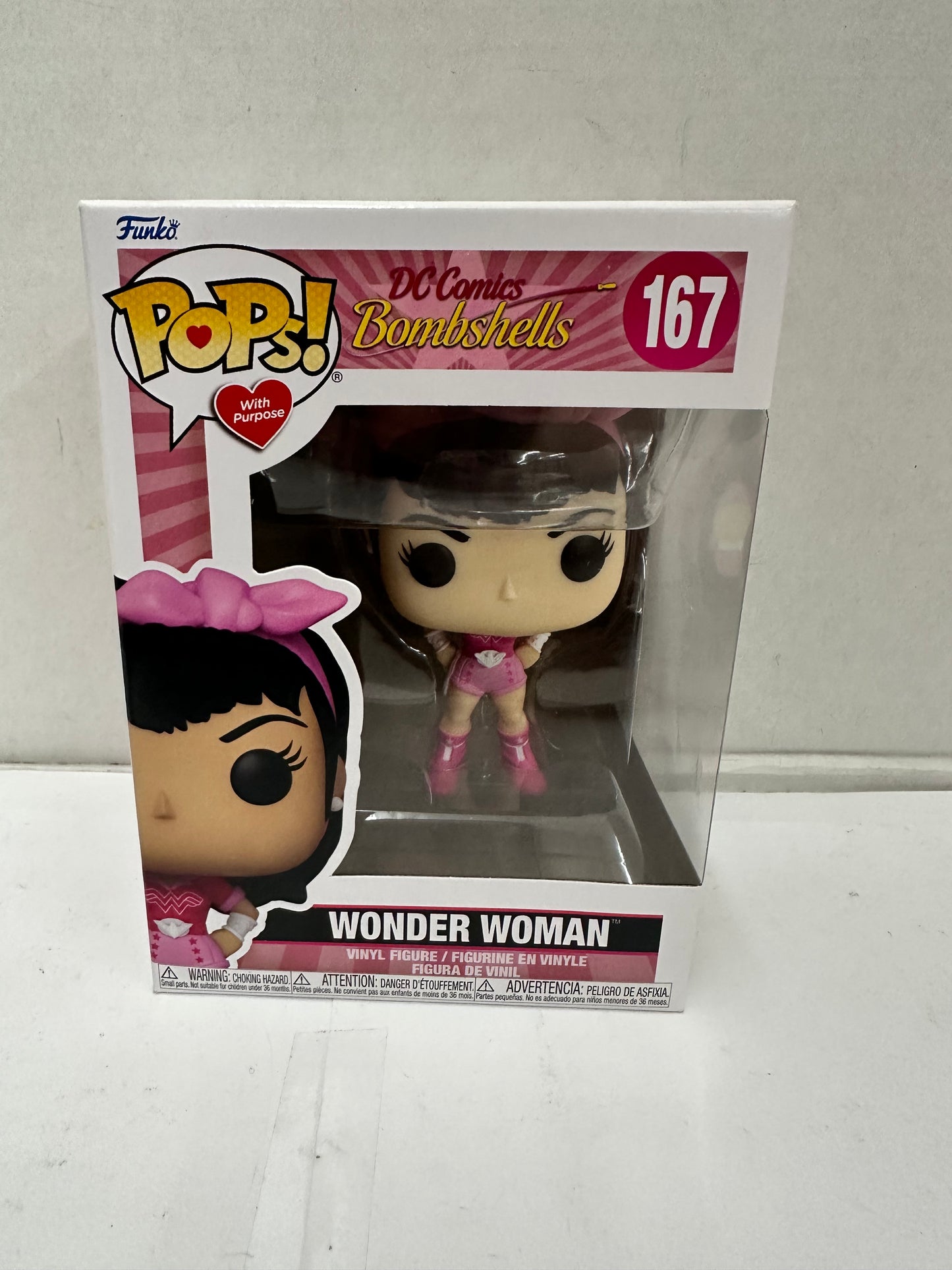 Funko POP Heroes Breast Cancer Awareness Bombshell Wonder Woman 167 Vinyl Figure