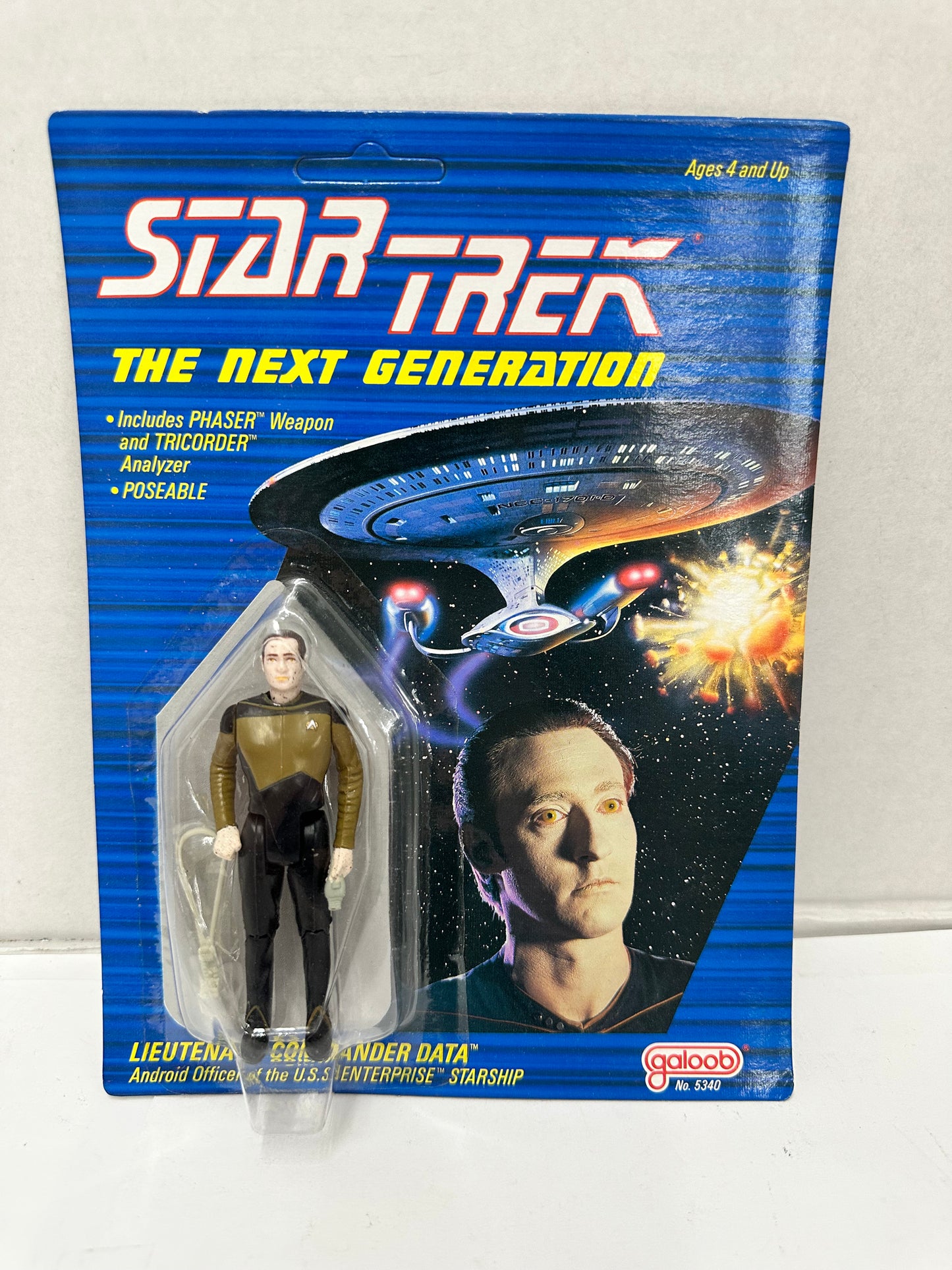 Lt Commander Data 1988 STAR TREK The Next Generation Galoob SEALED Unpunched!