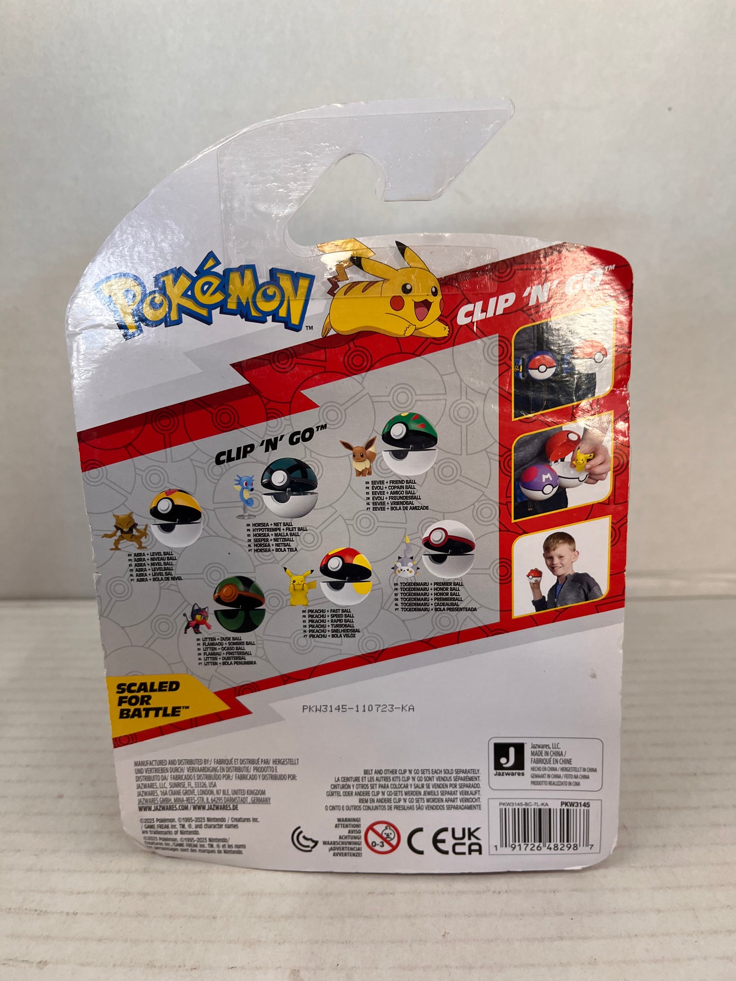 Pokemon Clip 'N' Go Horsea Seahorse Figure with Blue Net Ball