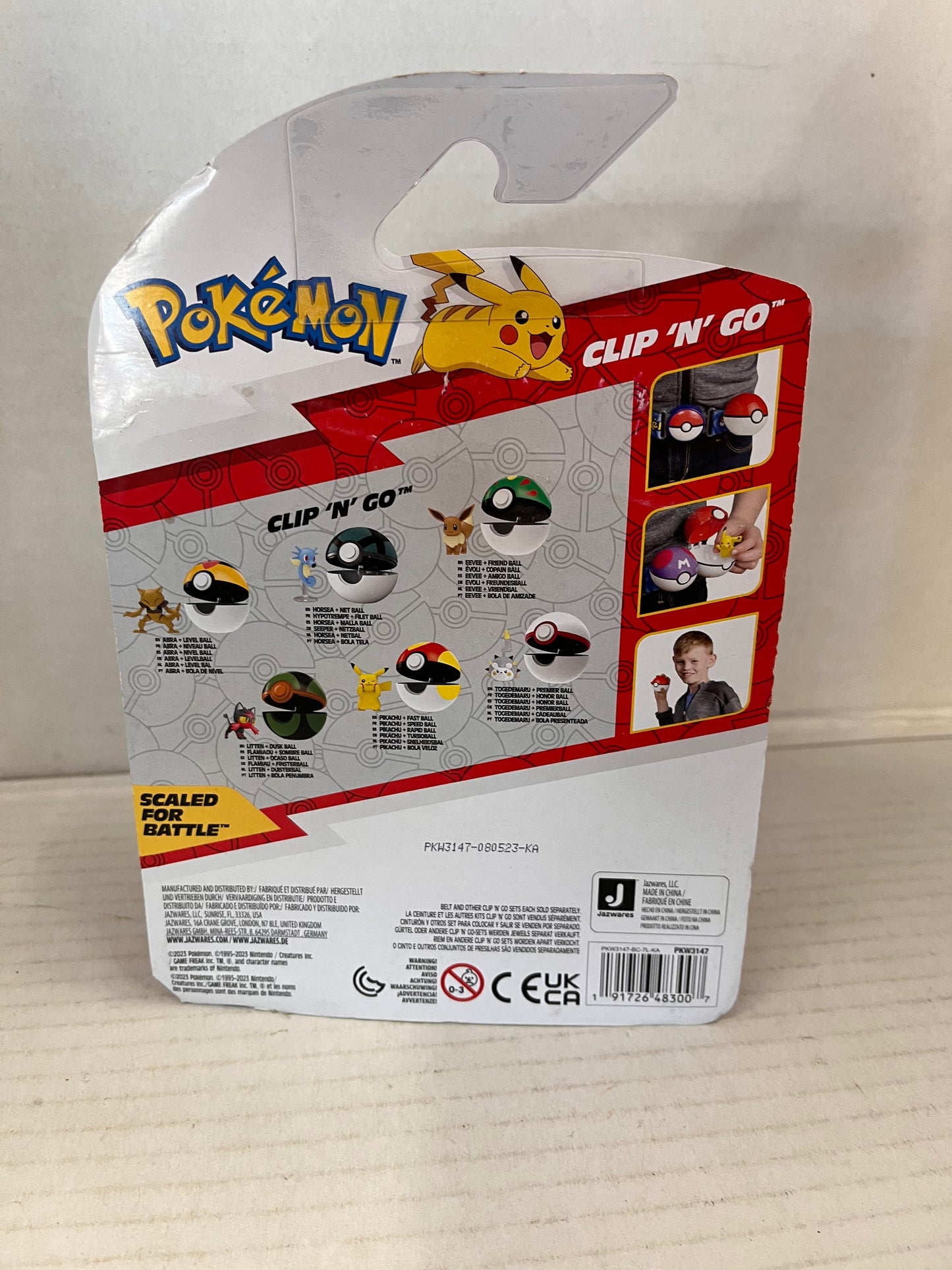 Jazwares Pokemon Clip n Carry Pokeball Litten with Dusk Ball Battle Labeled