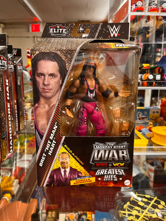 WWE ELITE MONDAY NIGHT WAR BRET HITMAN HART + GORILLA MONSOON BAF PIECE **NEW**