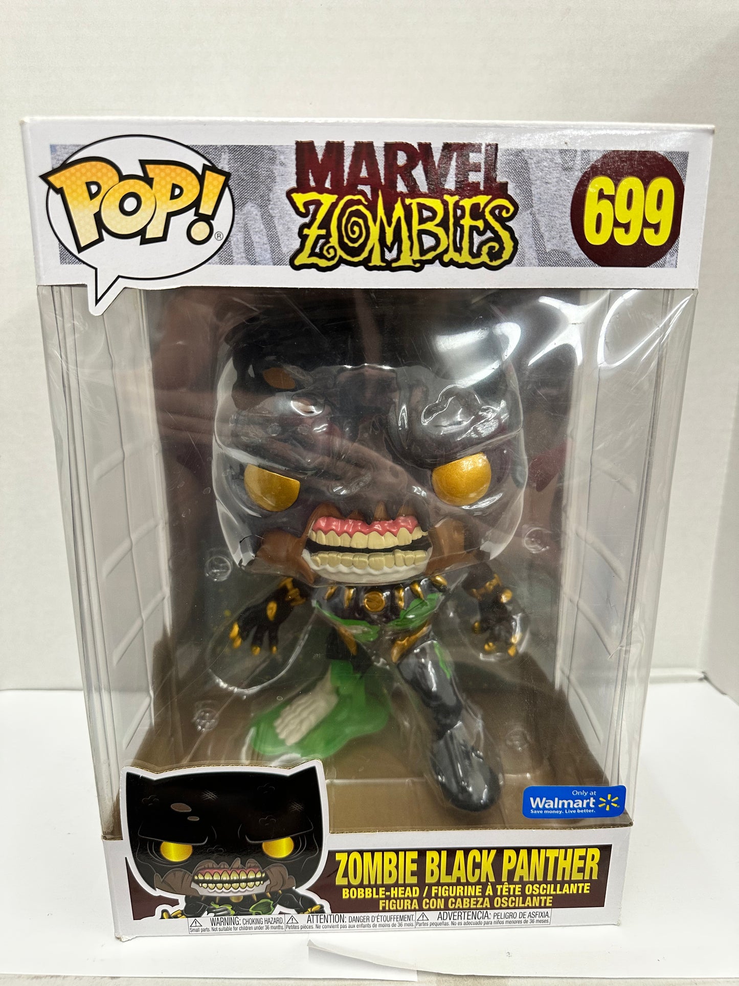 Funko Pop Jumbo 10 in Marvel Zombie Black Panther Walmart Exclusive Open Box
